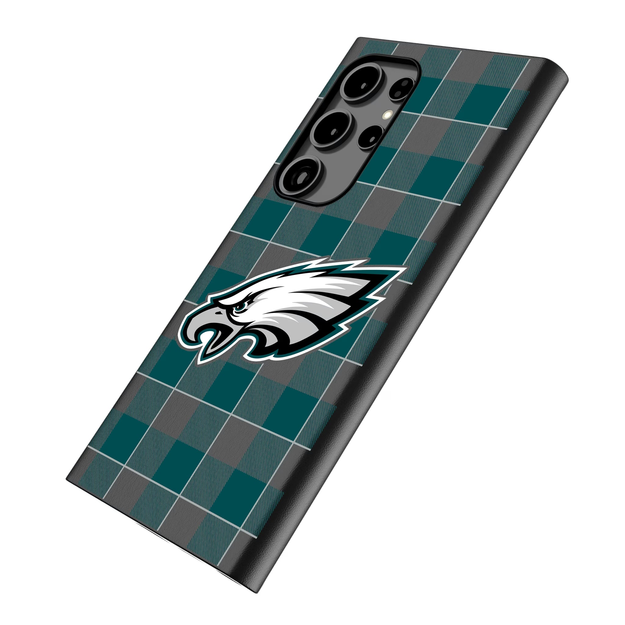 Philadelphia Eagles Plaid Galaxy MagSafe Compatible Phone Case for Samsung Galaxy - Isometric View