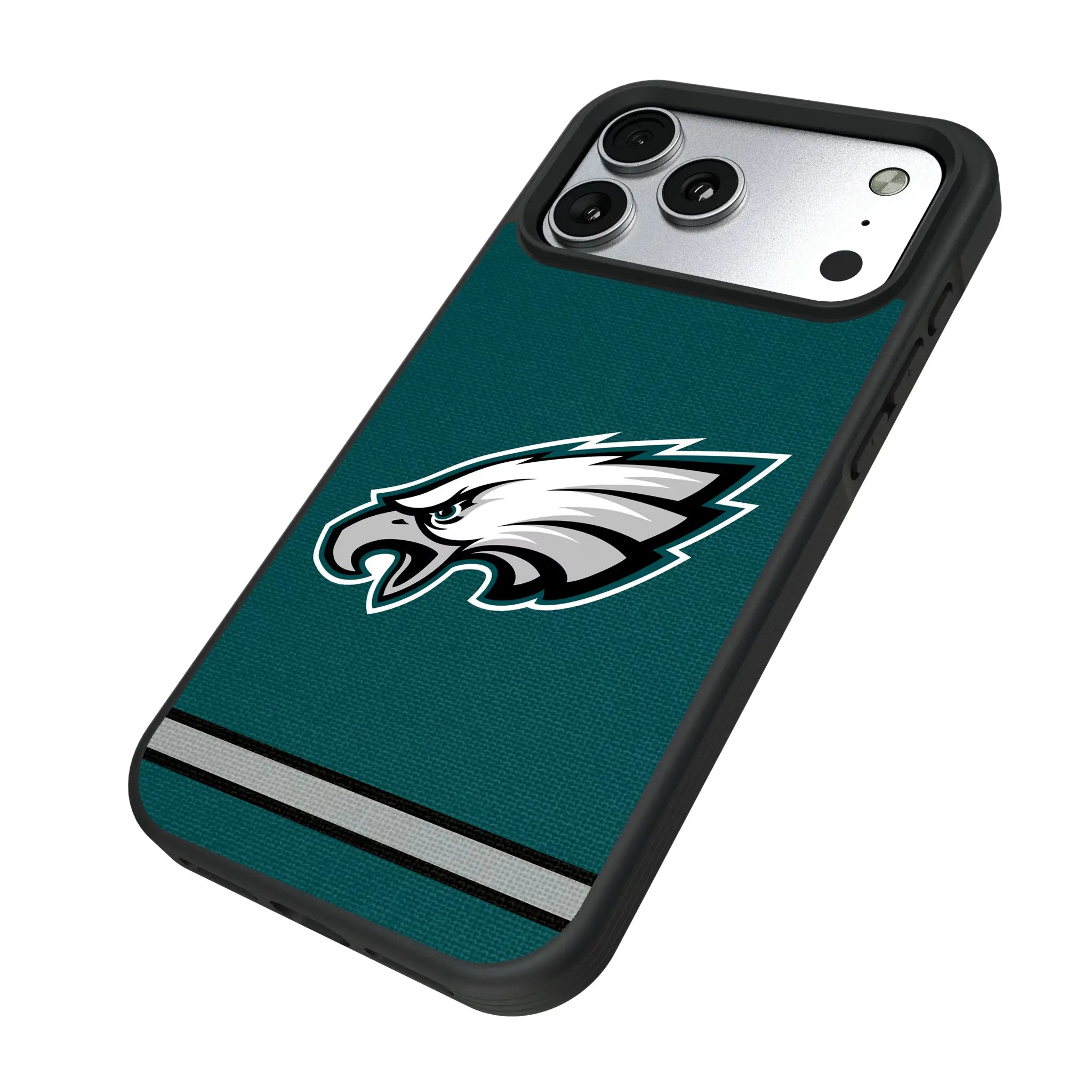 Philadelphia Eagles Stripe iPhone Bump Phone Case for Apple iPhone - Isometric View#Device_iPhone 17 Pro Max