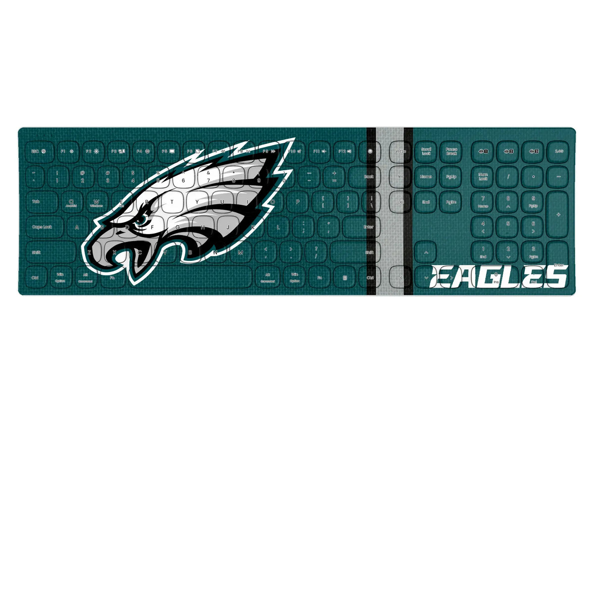 Philadelphia Eagles Stripe KKB605 Curved Wireless Keyboard