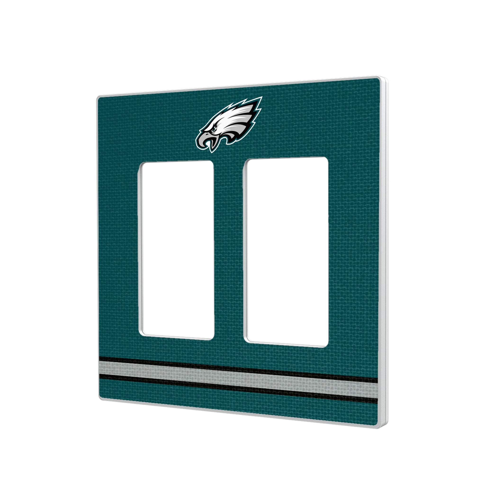 Philadelphia Eagles Stripe Hidden-Screw Light Switch Plate#Style_Double Rocker