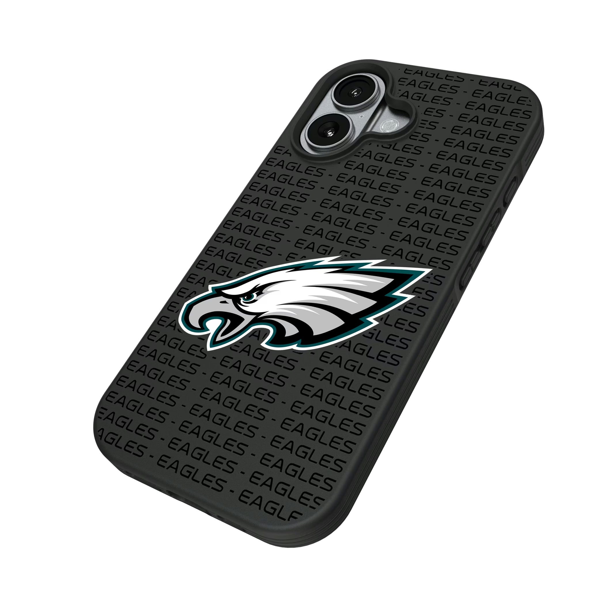 Philadelphia Eagles Text Backdrop iPhone Bump Phone Case for Apple iPhone - Isometric View#Device_iPhone 17