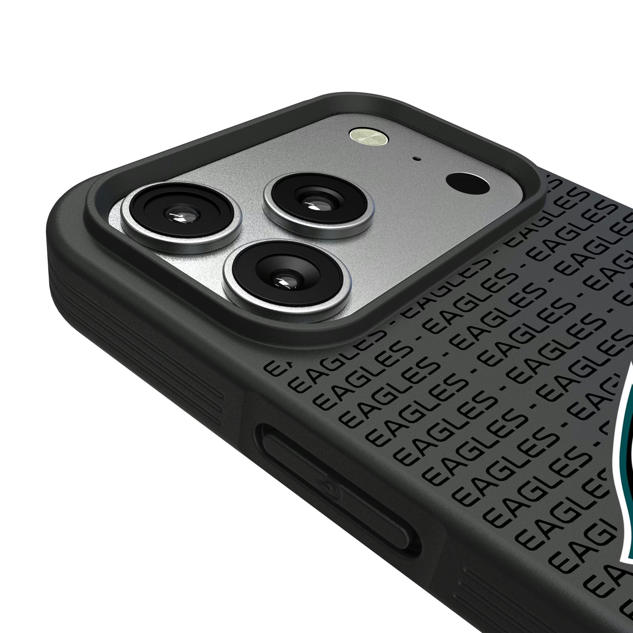 Philadelphia Eagles Text Backdrop iPhone Bump Phone Case for Apple iPhone - Detail#Device_iPhone 17 Pro