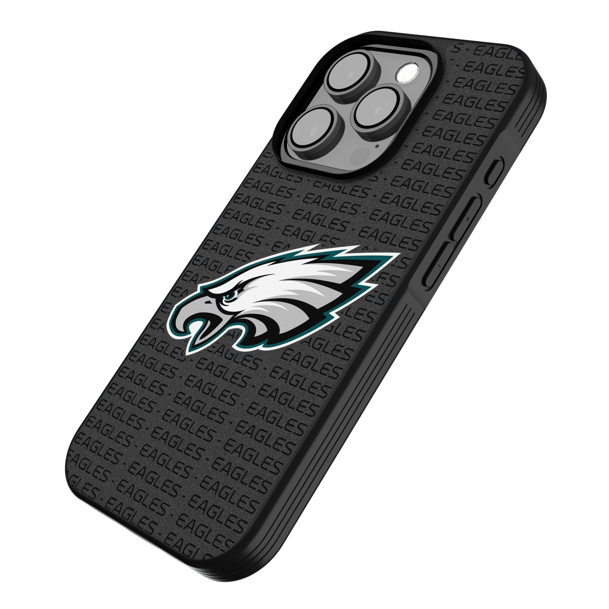Philadelphia Eagles Text Backdrop iPhone Bump Phone Case for Apple iPhone - Isometric View