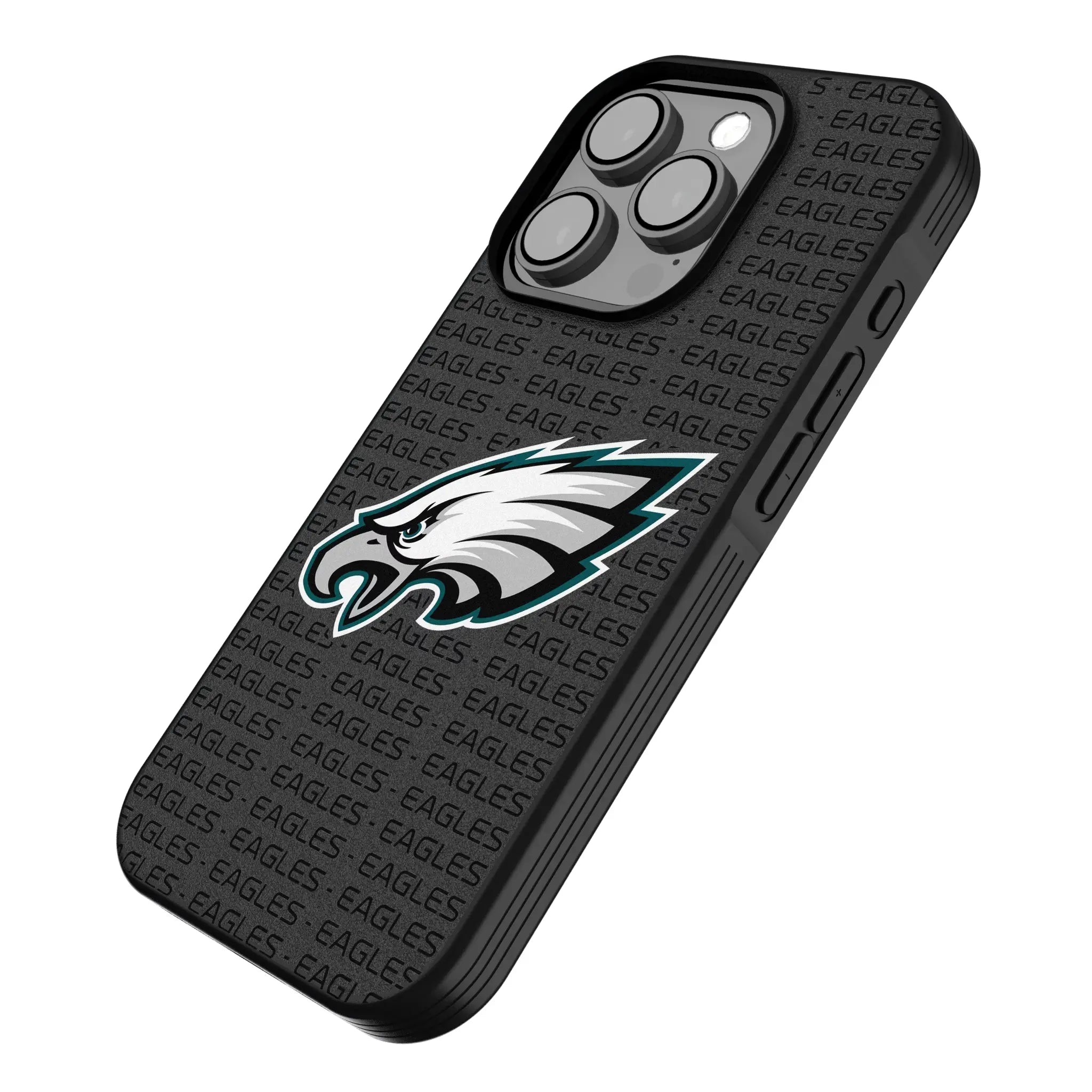 Philadelphia Eagles Text Backdrop iPhone Bump Phone Case for Apple iPhone - Isometric View
