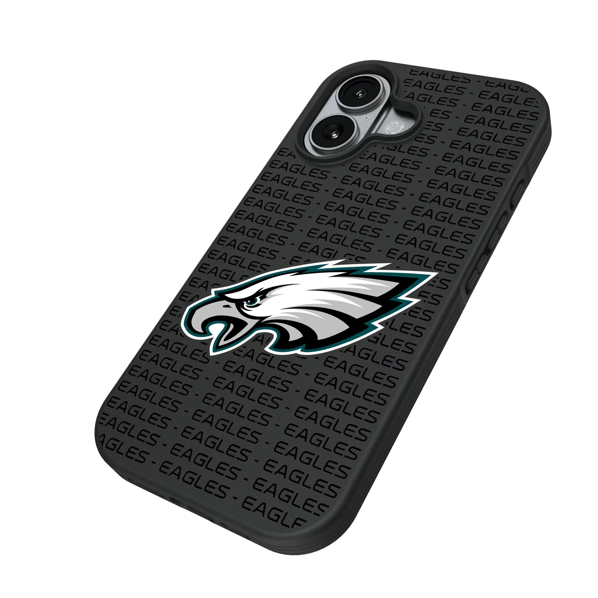 Philadelphia Eagles Text Backdrop iPhone Bump Phone Case for Apple iPhone - Isometric View#Device_iPhone 17