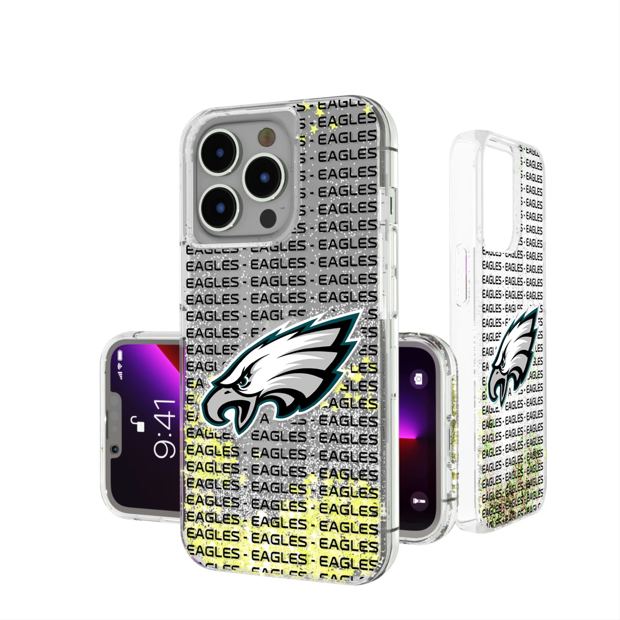 Philadelphia Eagles Text Backdrop iPhone Glitter Phone Case for Apple iPhone