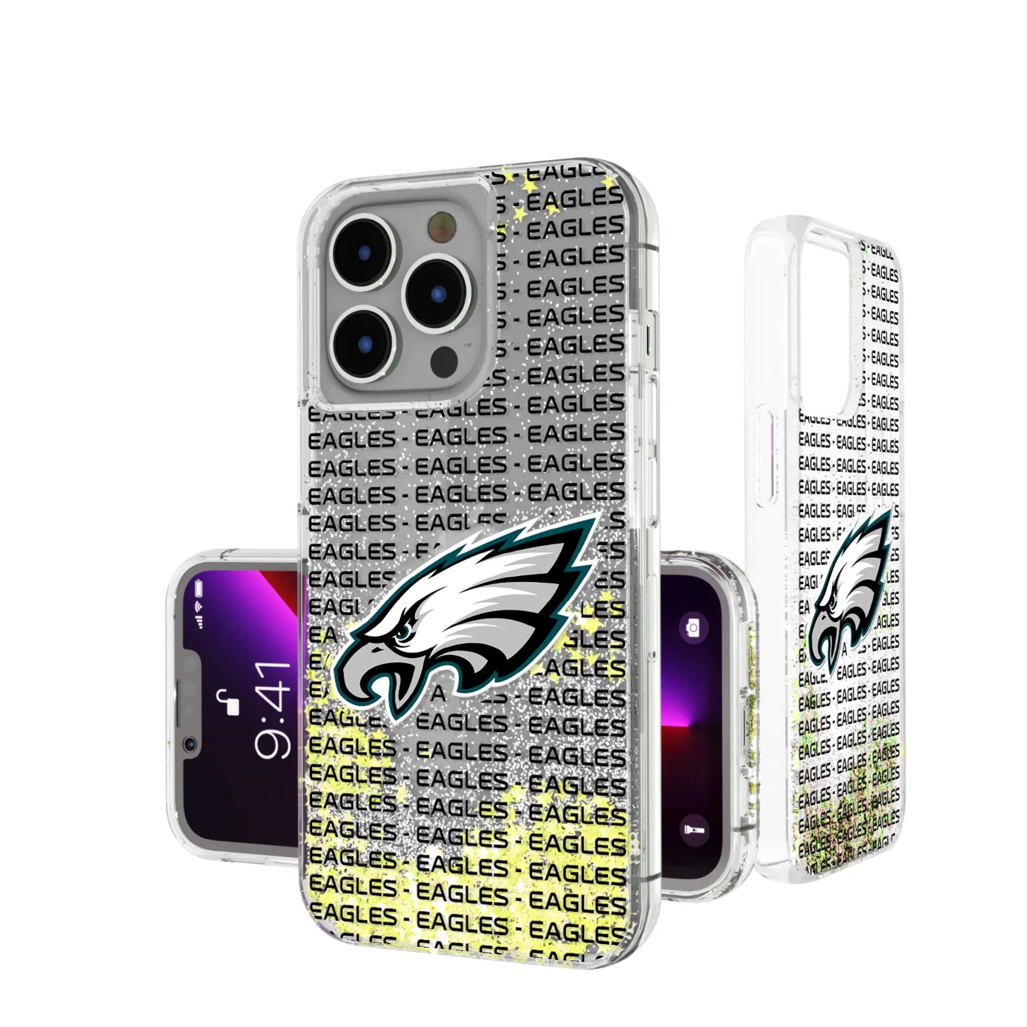 Philadelphia Eagles Text Backdrop iPhone Glitter Phone Case for Apple iPhone