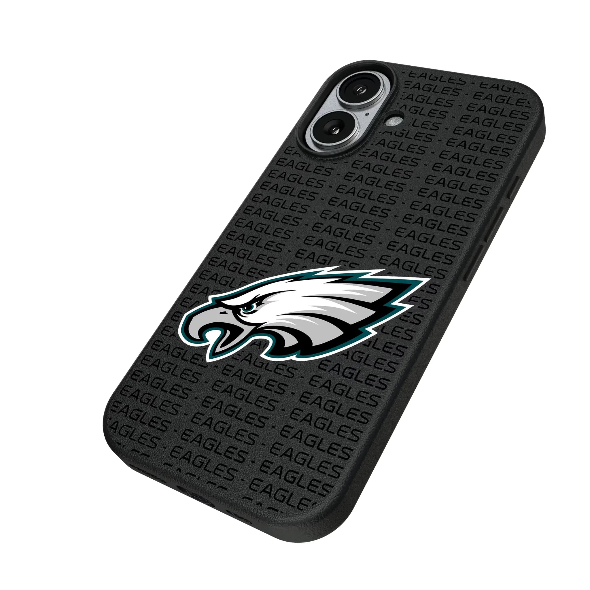 Philadelphia Eagles Text Backdrop iPhone MagSafe Compatible Phone Case for Apple iPhone - Isometric View#Device_iPhone 17
