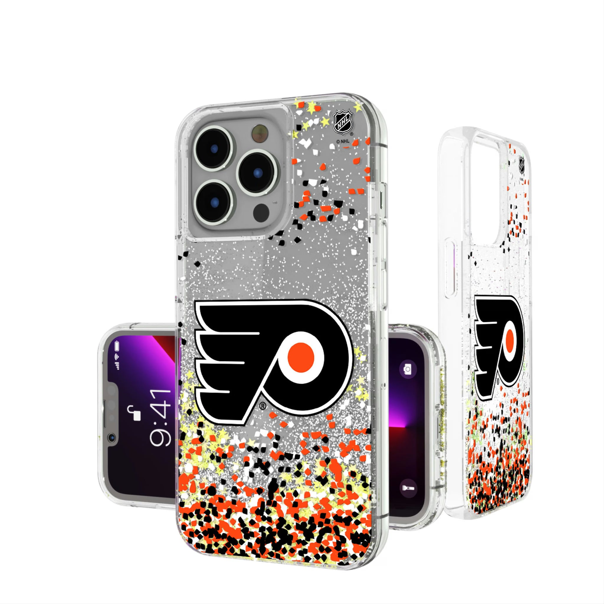 Philadelphia Flyers Confetti iPhone Glitter Phone Case for Apple iPhone