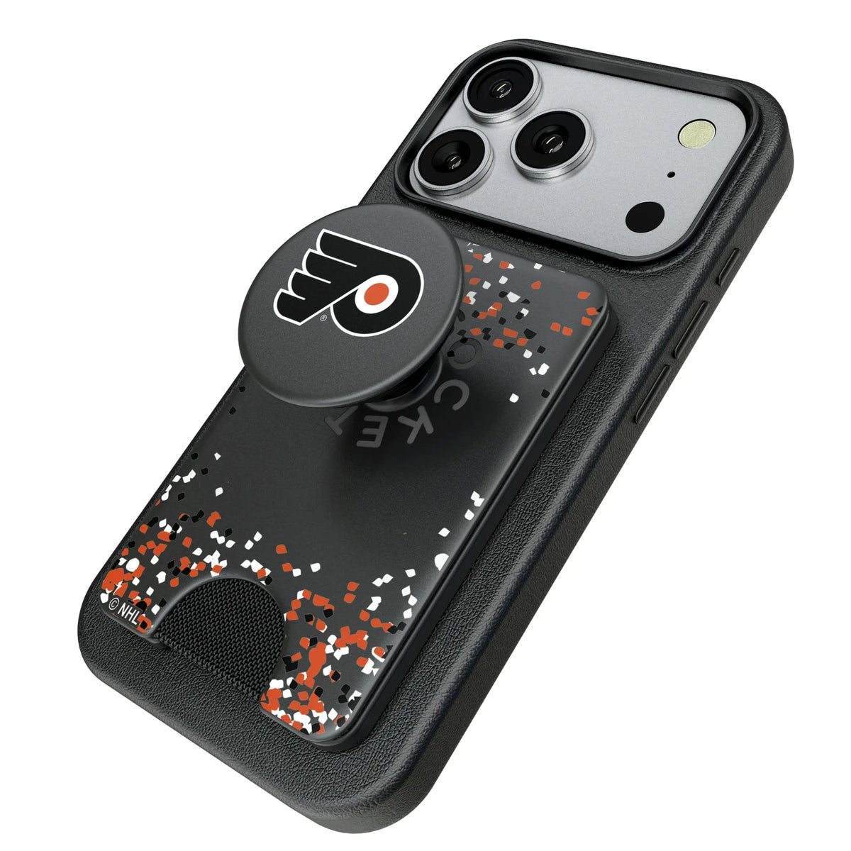 Philadelphia Flyers Confetti Popsockets Wallet Magnetic - Isometric View