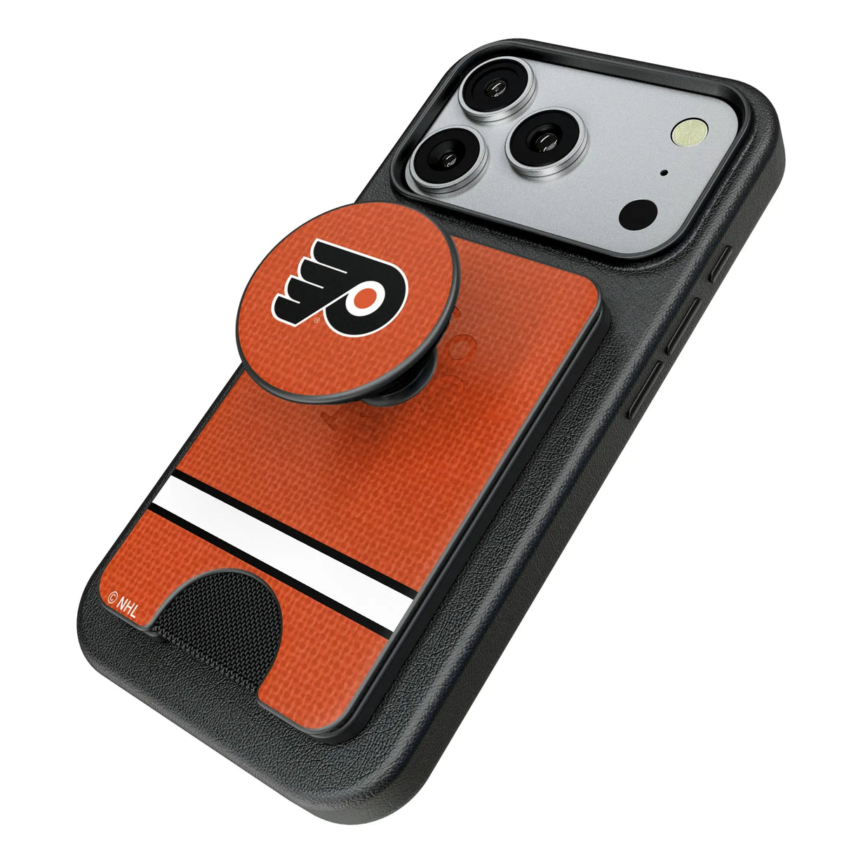 Philadelphia Flyers Endzone Solid Popsockets Wallet Magnetic - Isometric View