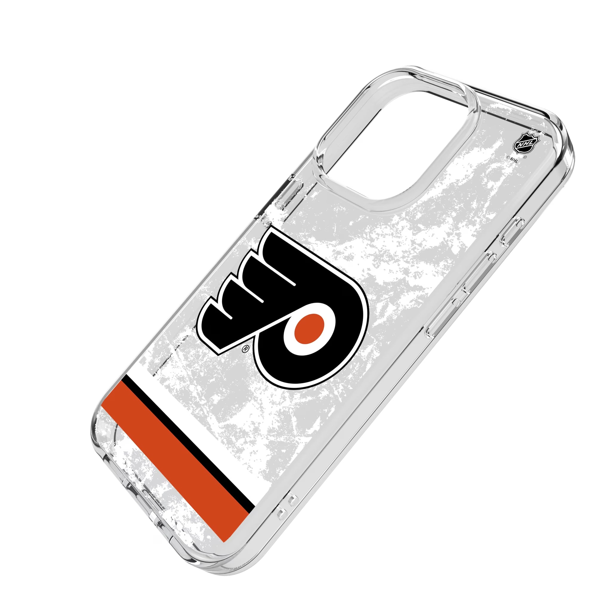 Philadelphia Flyers Ice Stripe iPhone Clear Phone Case for Apple iPhone - Isometric View