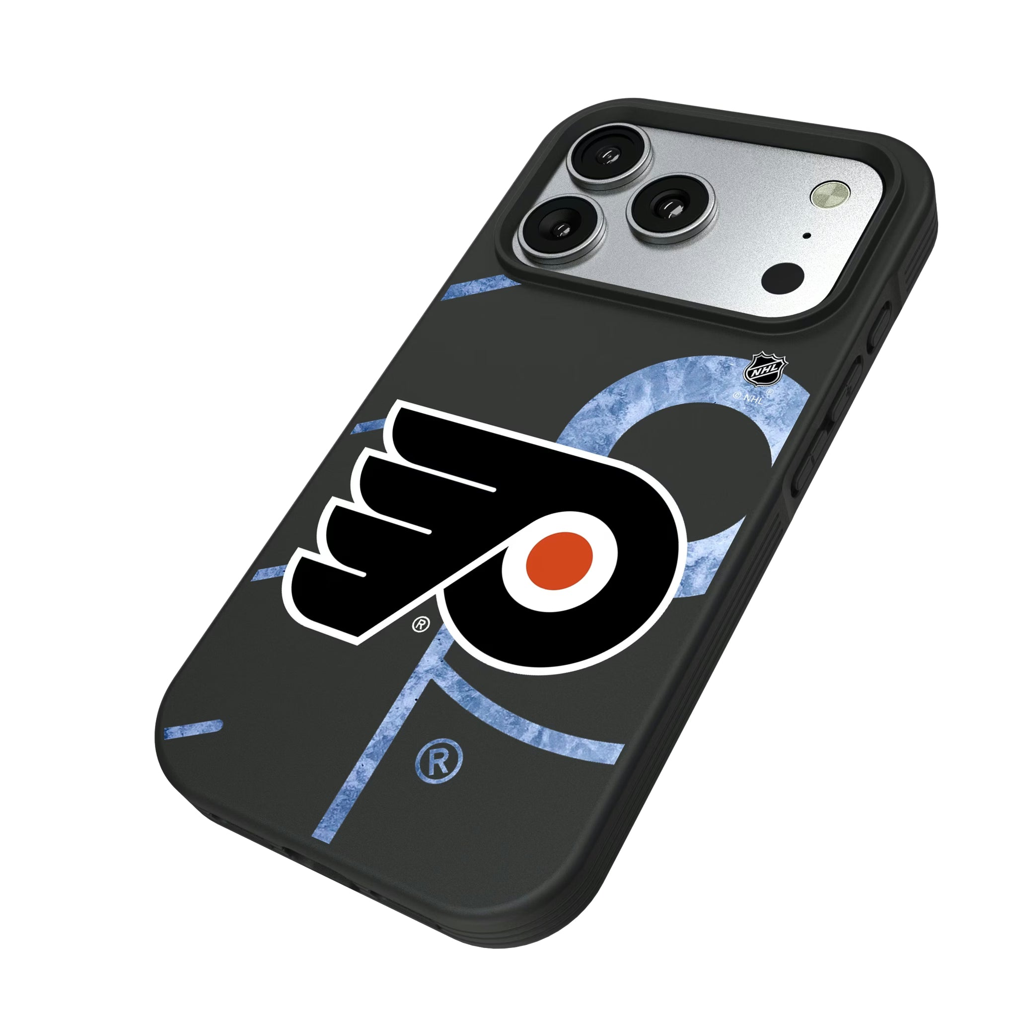 Philadelphia Flyers Ice Tilt iPhone Bump Phone Case for Apple iPhone - Isometric View#Device_iPhone 17 Pro