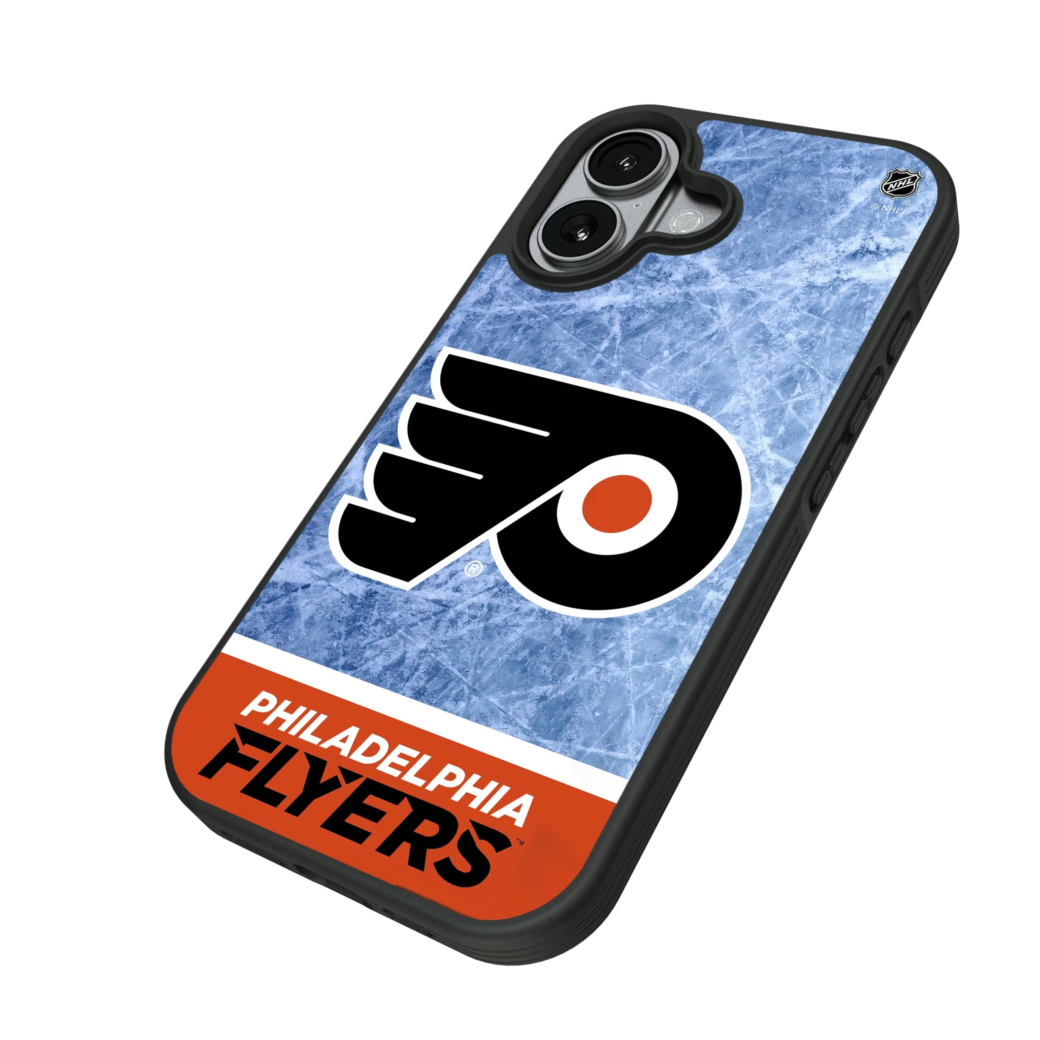 Philadelphia Flyers Ice Wordmark iPhone Bump Phone Case for Apple iPhone - Isometric View#Device_iPhone 17