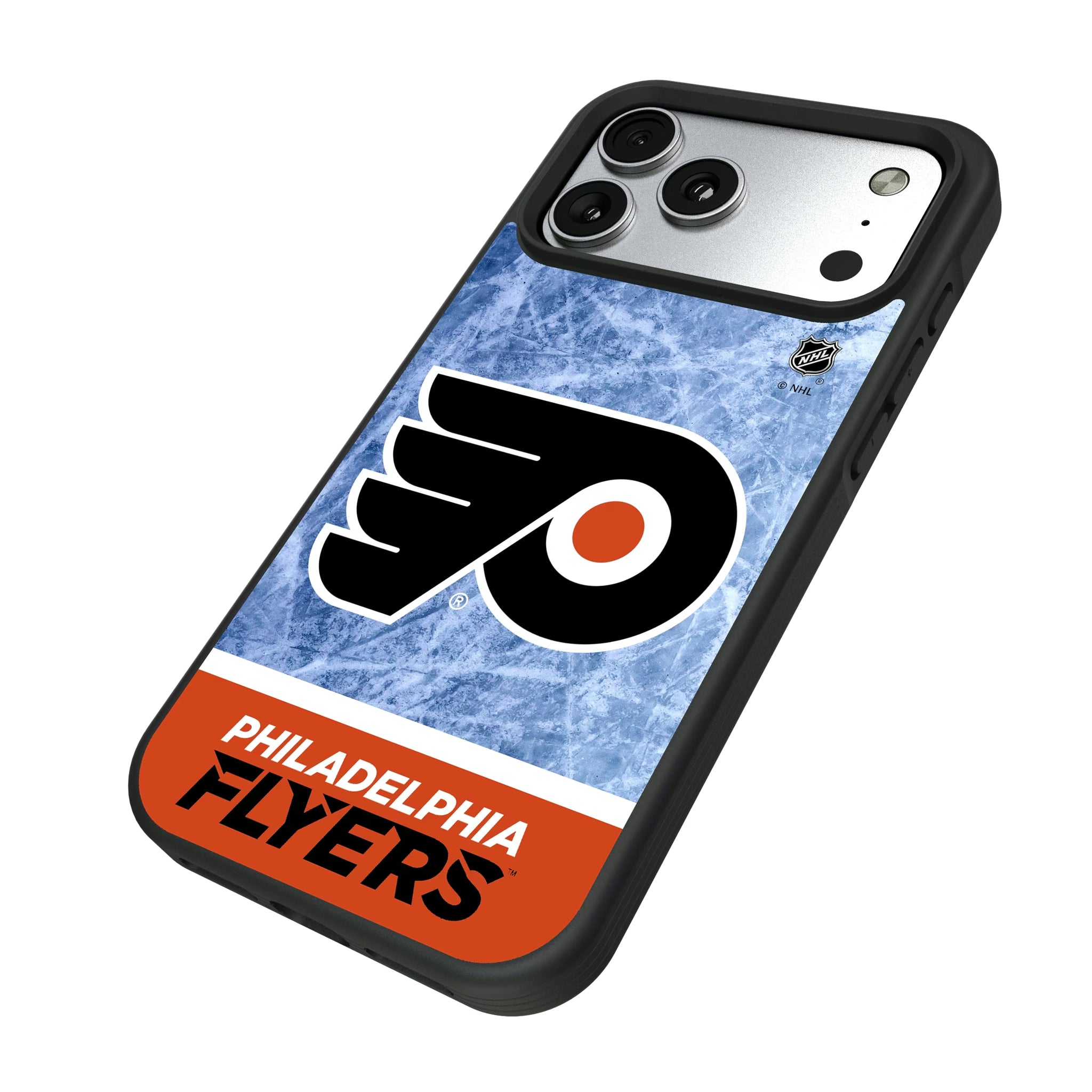 Philadelphia Flyers Ice Wordmark iPhone Bump Phone Case for Apple iPhone - Isometric View#Device_iPhone 17 Pro Max
