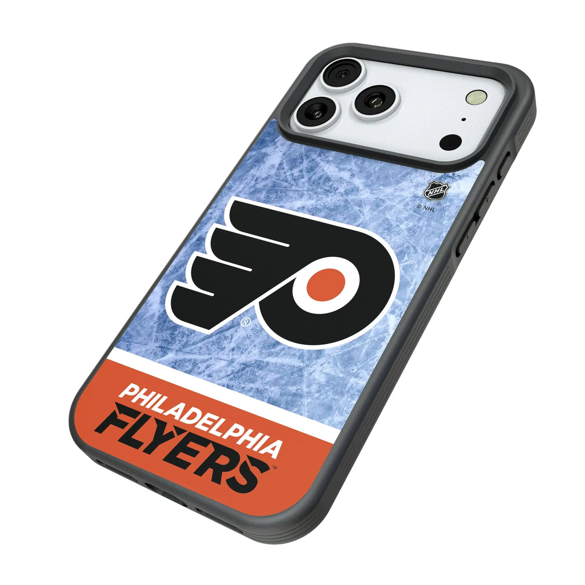 Philadelphia Flyers Ice Wordmark iPhone Bump Phone Case for Apple iPhone - Isometric View#Device_iPhone 18 Pro Max