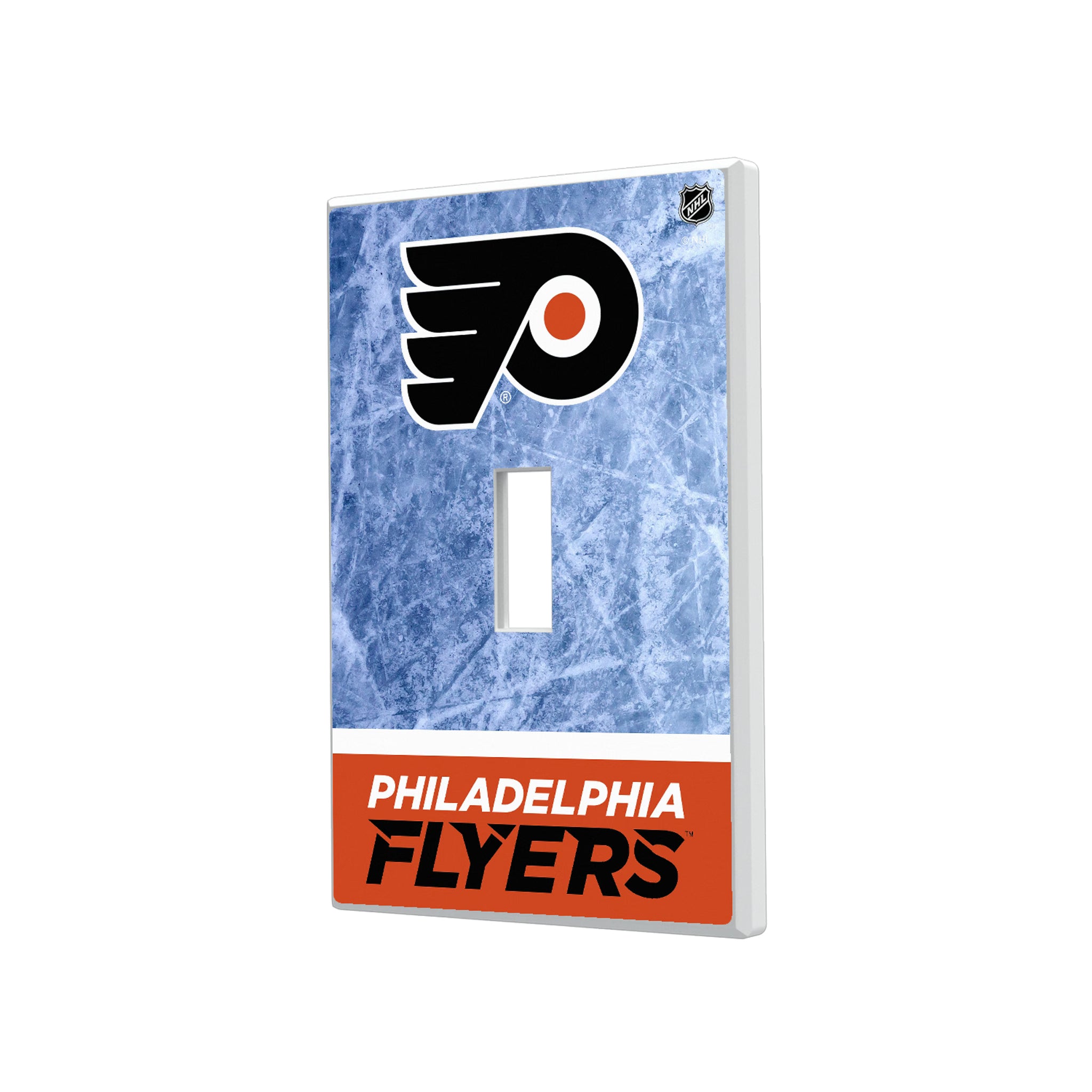 Philadelphia Flyers Ice Wordmark Hidden-Screw Light Switch Plate#Style_Single Toggle