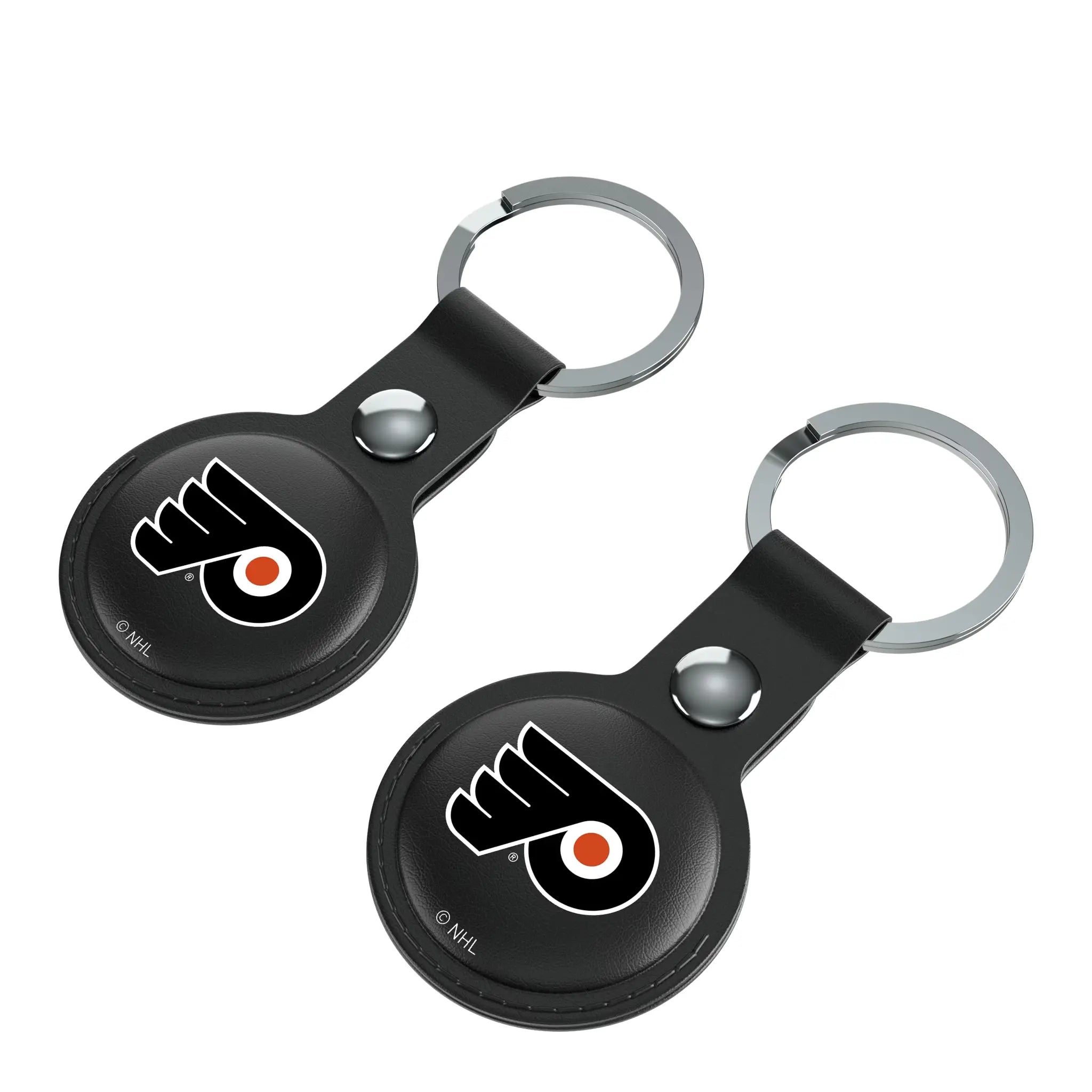 Philadelphia Flyers Insignia AirTag Black Airtag Holder 2-Pack - Isometric View