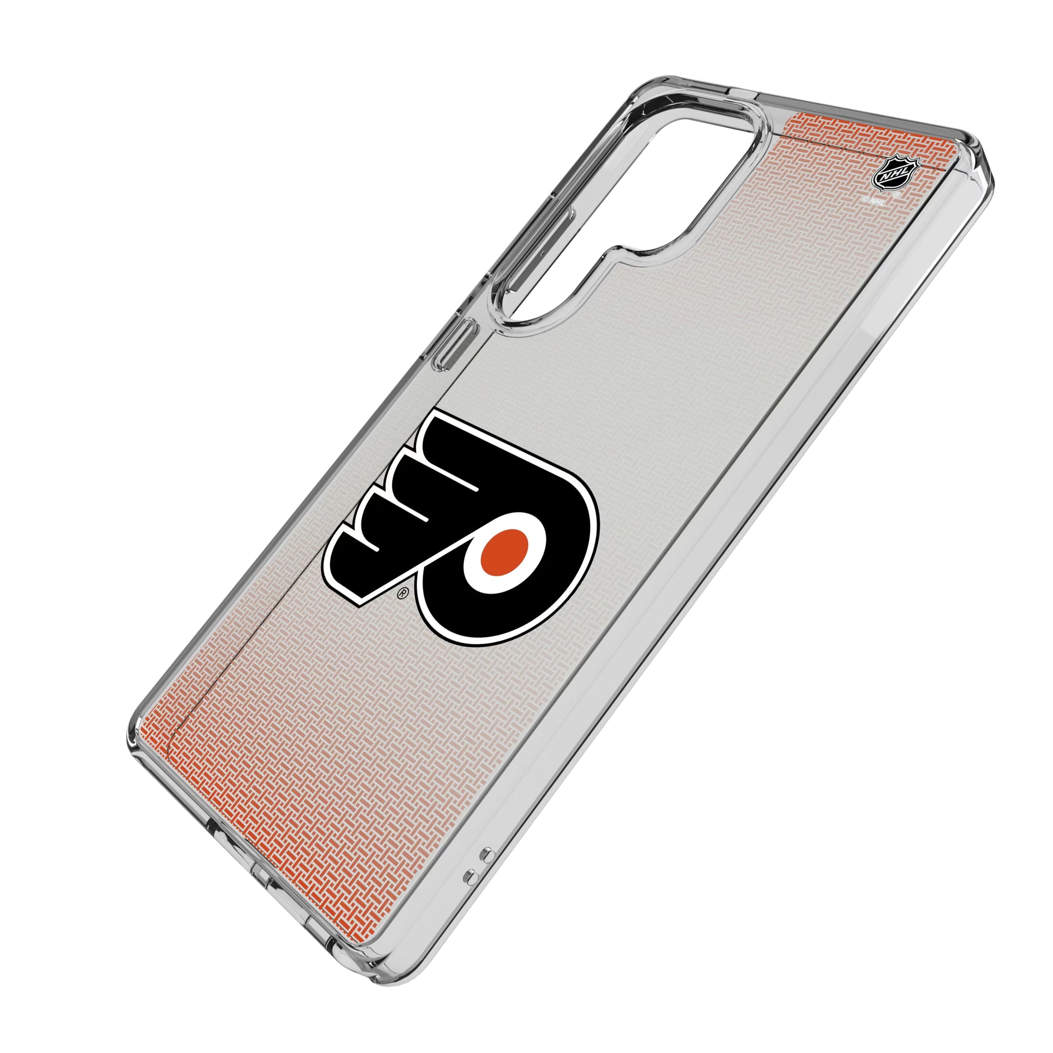 Philadelphia Flyers Linen Galaxy Clear Phone Case for Samsung Galaxy - Isometric View