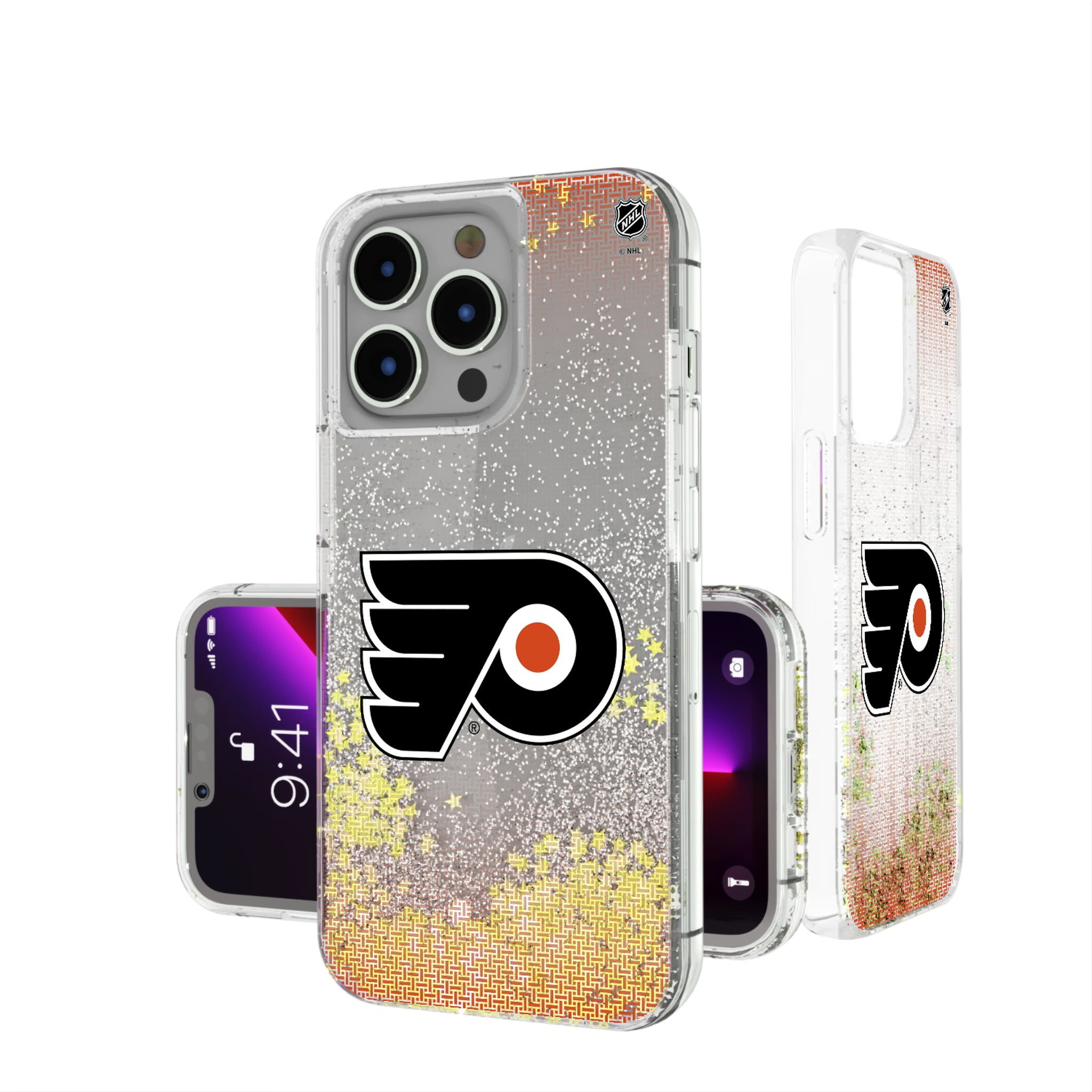 Philadelphia Flyers Linen iPhone Glitter Phone Case for Apple iPhone
