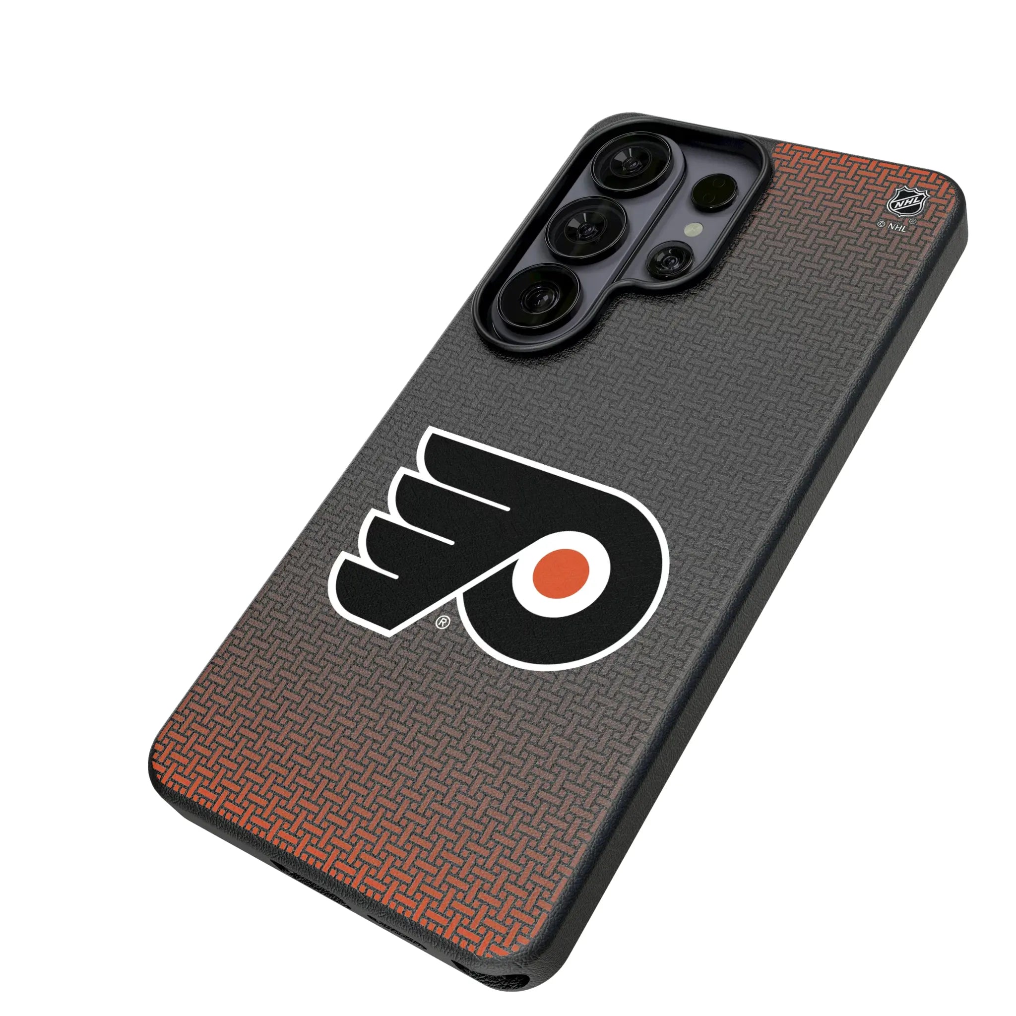 Philadelphia Flyers Linen Galaxy MagSafe Compatible Phone Case for Samsung Galaxy - Isometric View#Device_Galaxy S26 Ultra