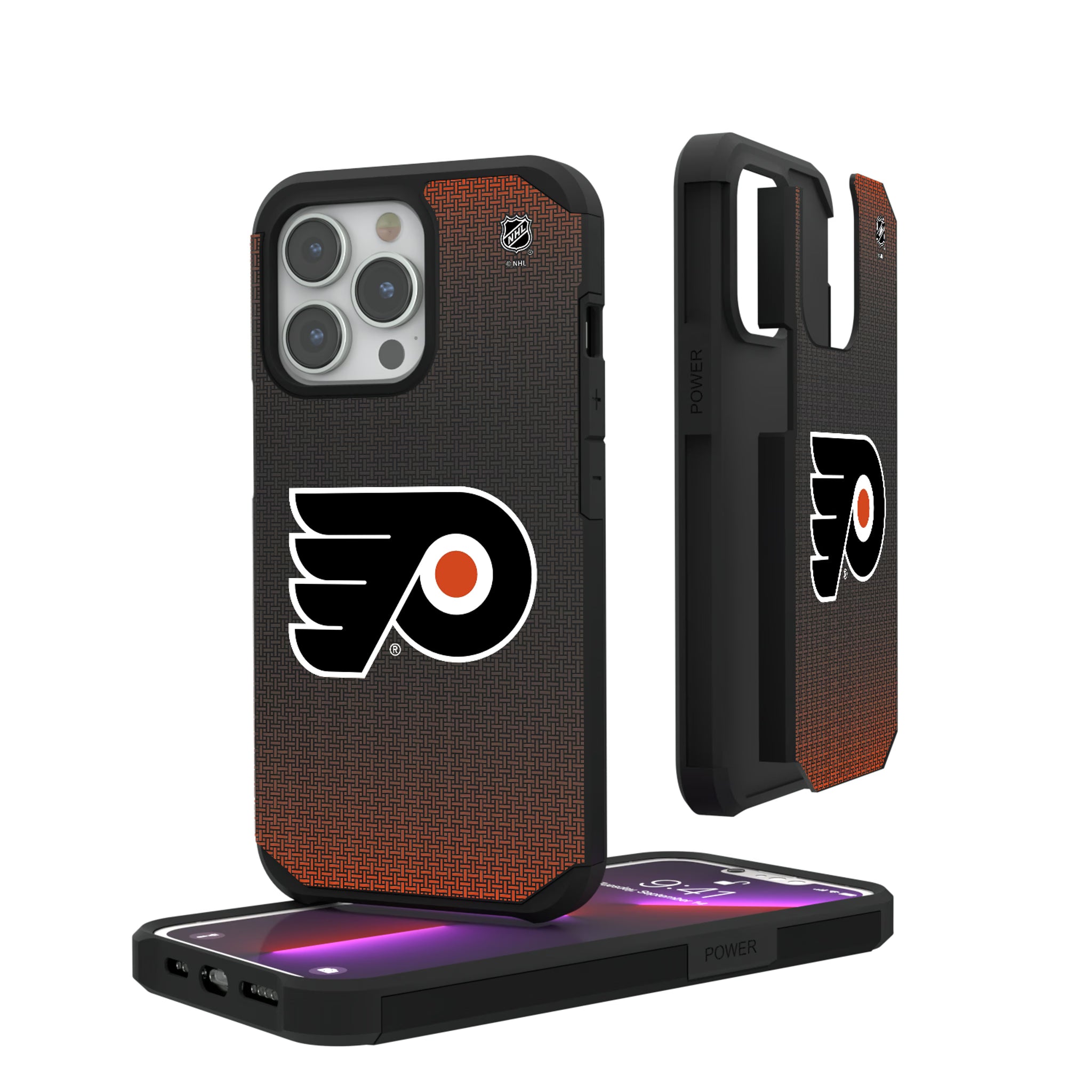 Philadelphia Flyers Linen iPhone Rugged Phone Case for Apple iPhone#Device_iPhone 13 Pro