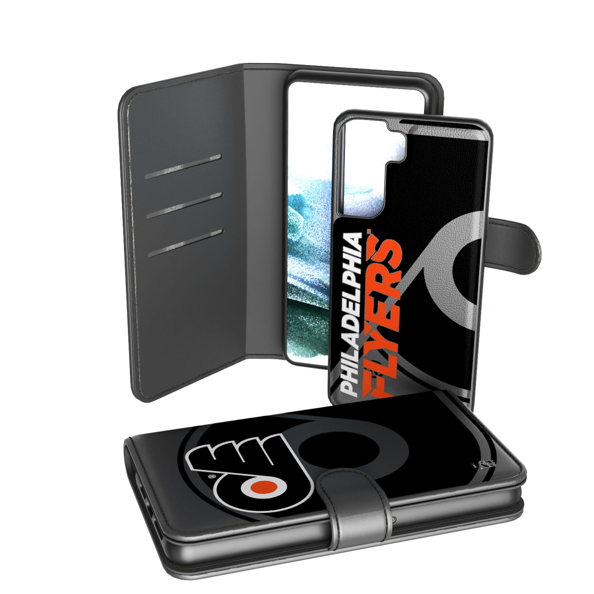 Philadelphia Flyers Monocolor Tilt Galaxy Wallet Phone Case for Samsung Galaxy
