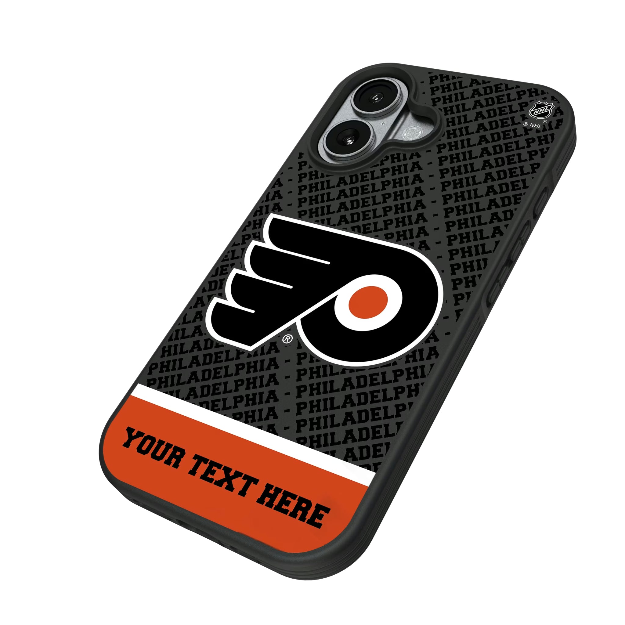 Philadelphia Flyers Personalized EndZone Plus iPhone Bump Phone Case for Apple iPhone - Isometric View#Device_iPhone 17
