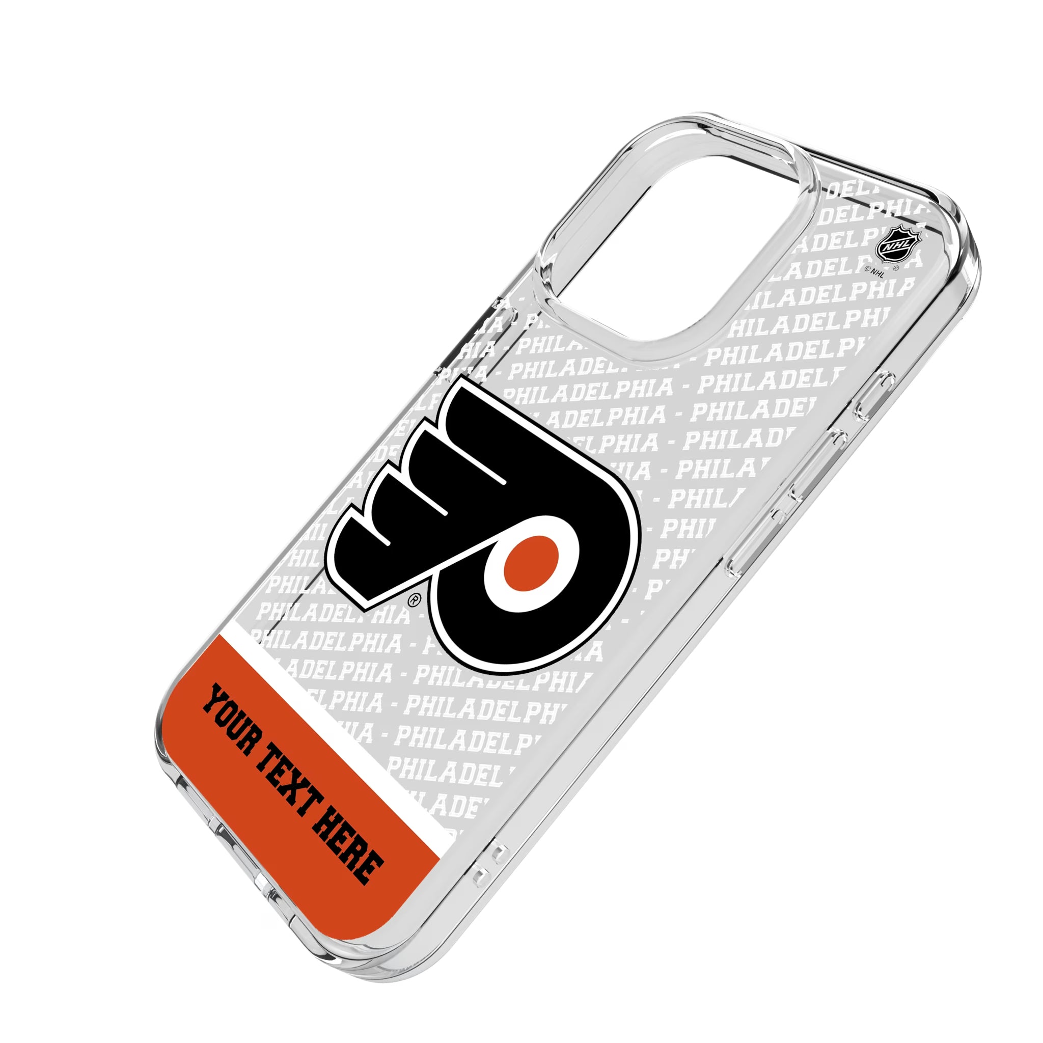 Philadelphia Flyers Personalized EndZone Plus iPhone Clear Phone Case for Apple iPhone - Isometric View
