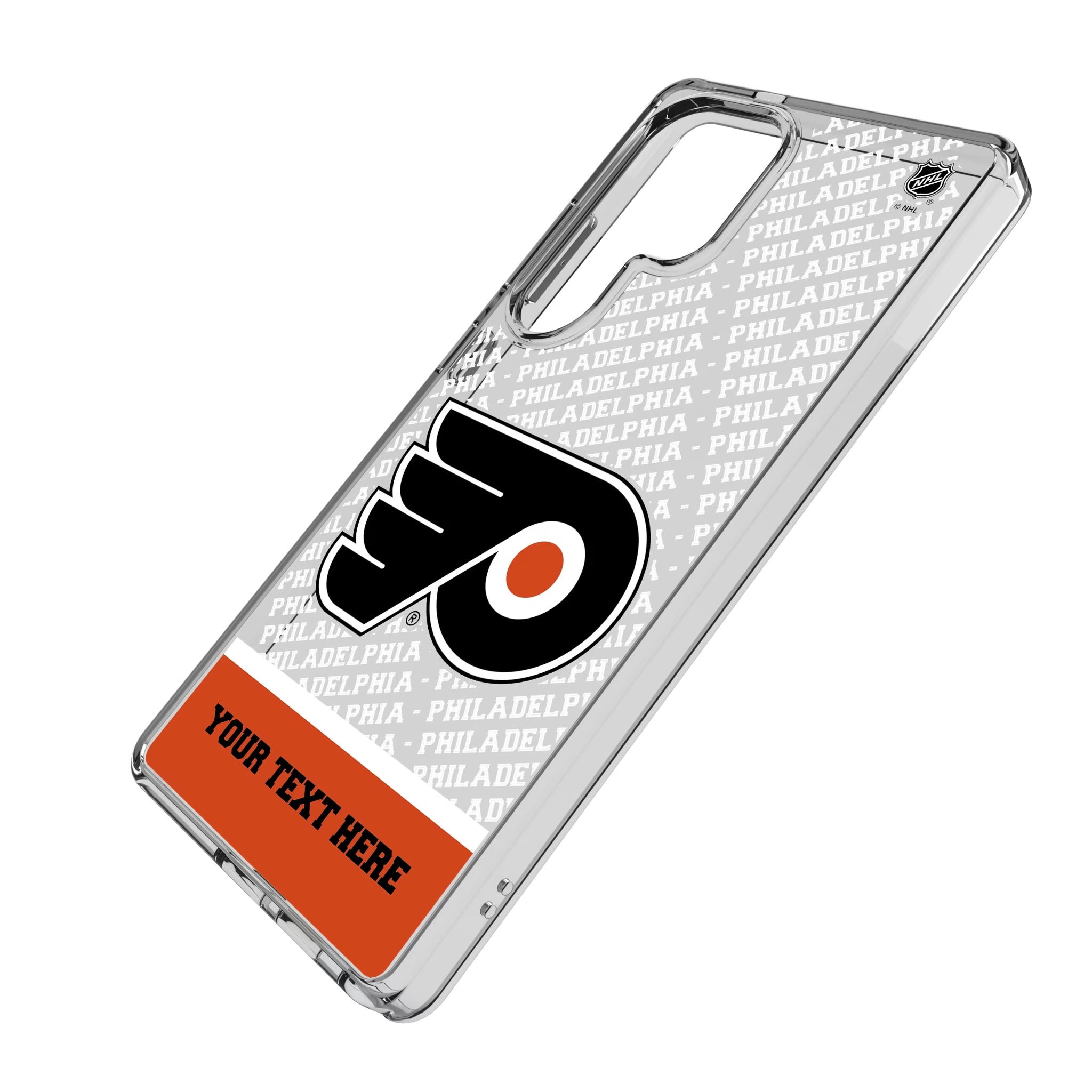 Philadelphia Flyers Personalized EndZone Plus Galaxy Clear Phone Case for Samsung Galaxy - Isometric View