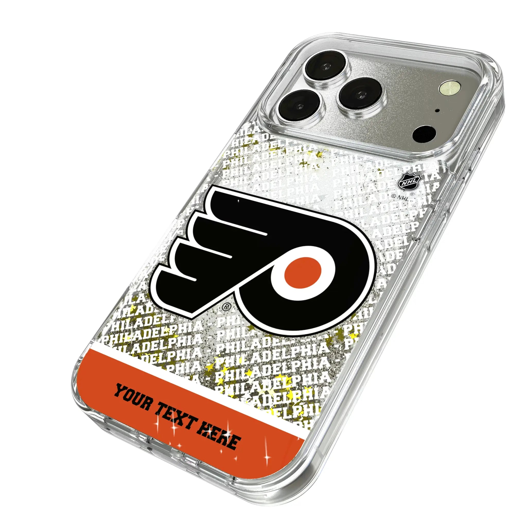 Philadelphia Flyers Personalized EndZone Plus iPhone Glitter Phone Case for Apple iPhone - Isometric View