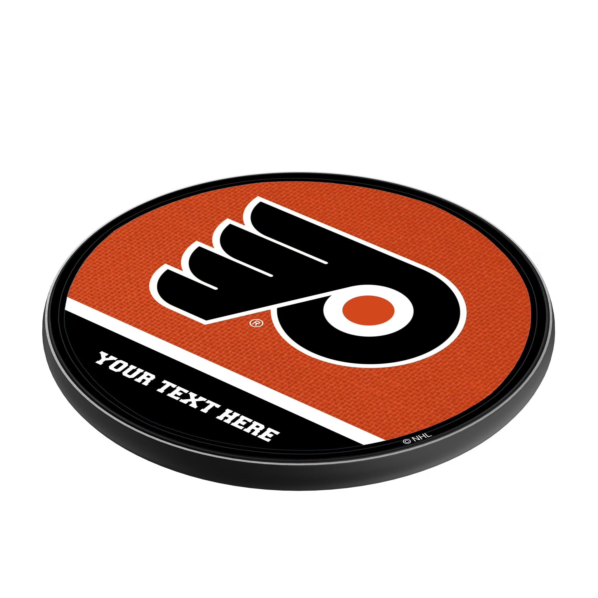 Philadelphia Flyers Personalized Endzone Solid 15-Watt Wireless Charger - Isometric View