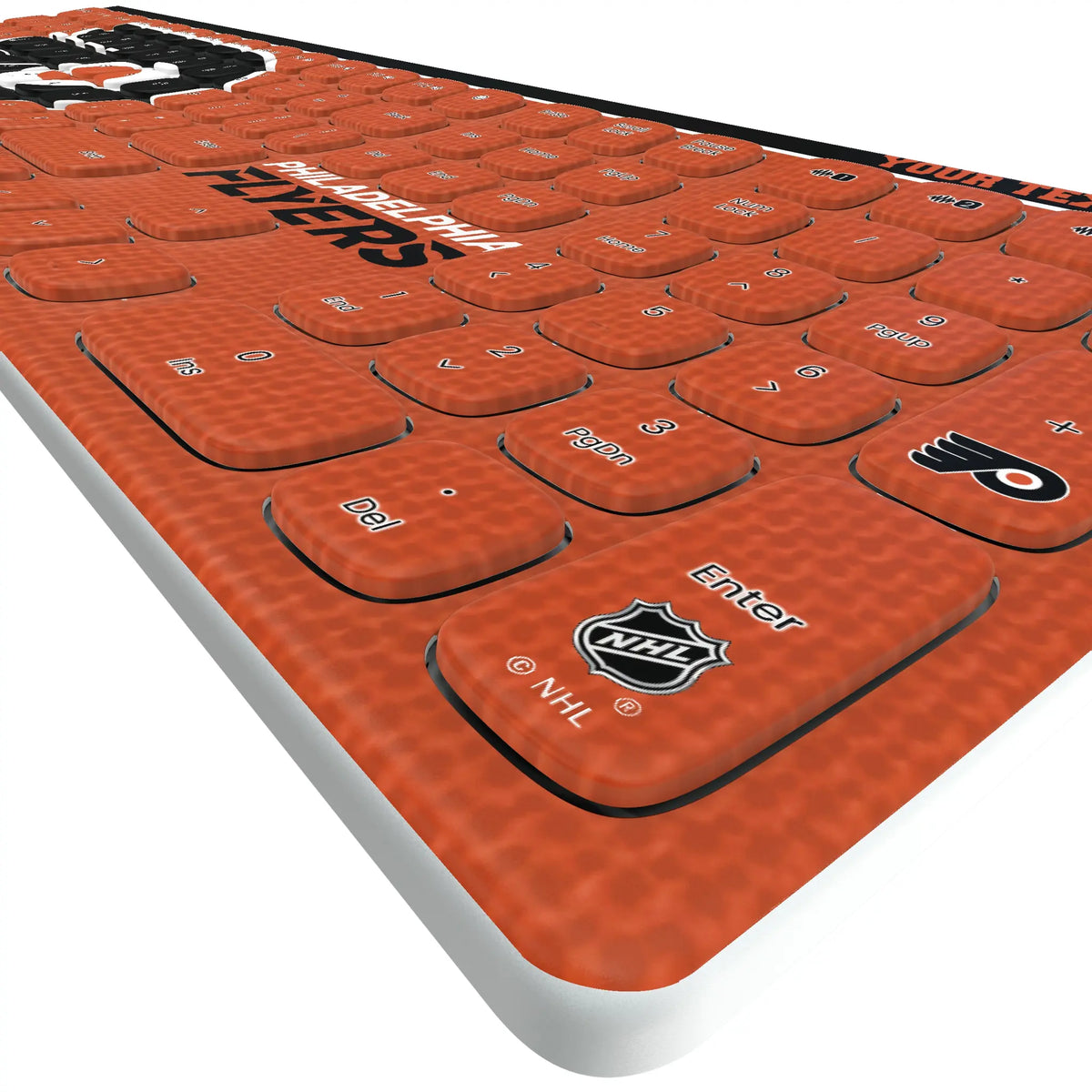 Philadelphia Flyers Personalized Endzone Solid KKB605 Curved Wireless Keyboard - Detail