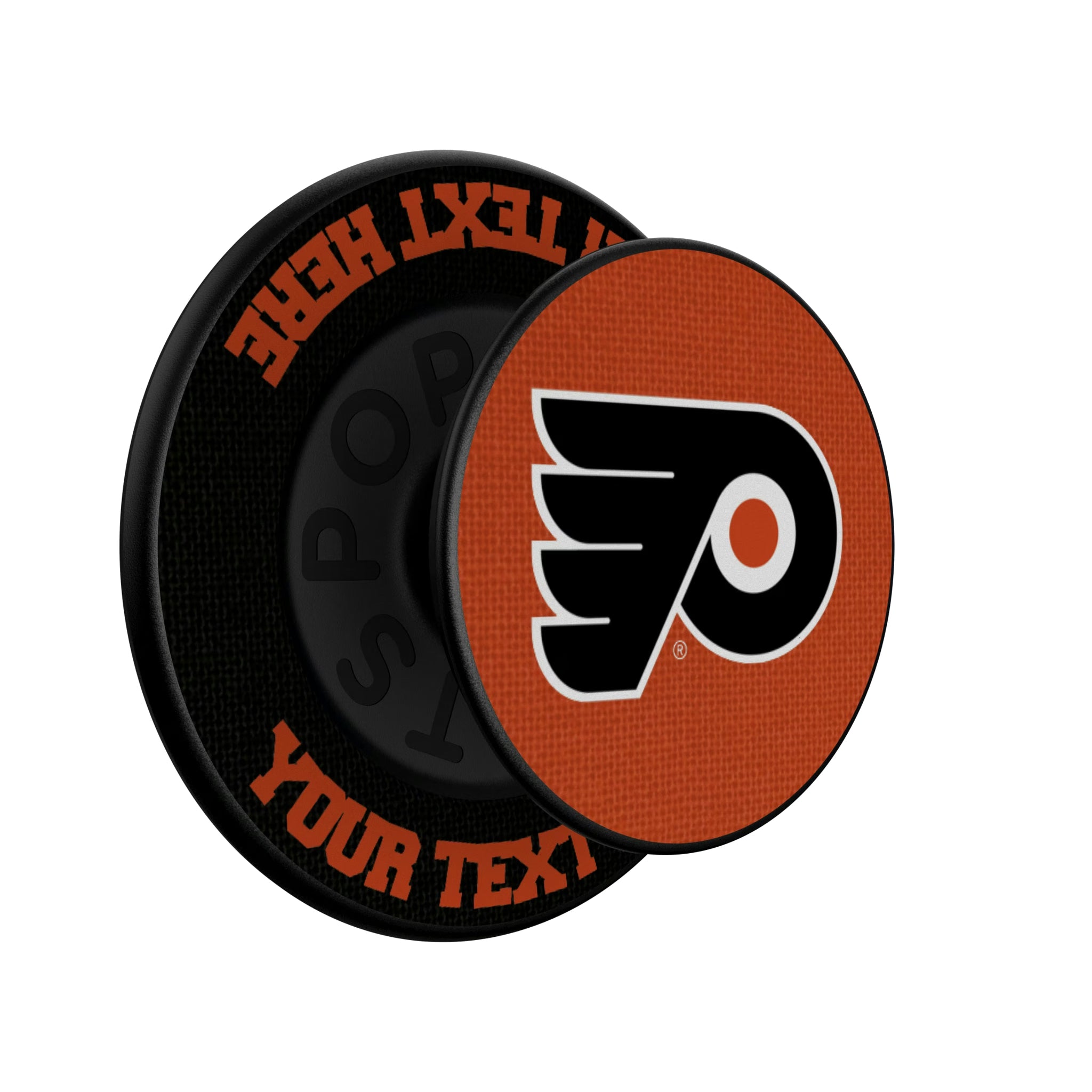 Philadelphia Flyers Personalized Endzone Solid Popsockets Round Magnetic - Isometric View