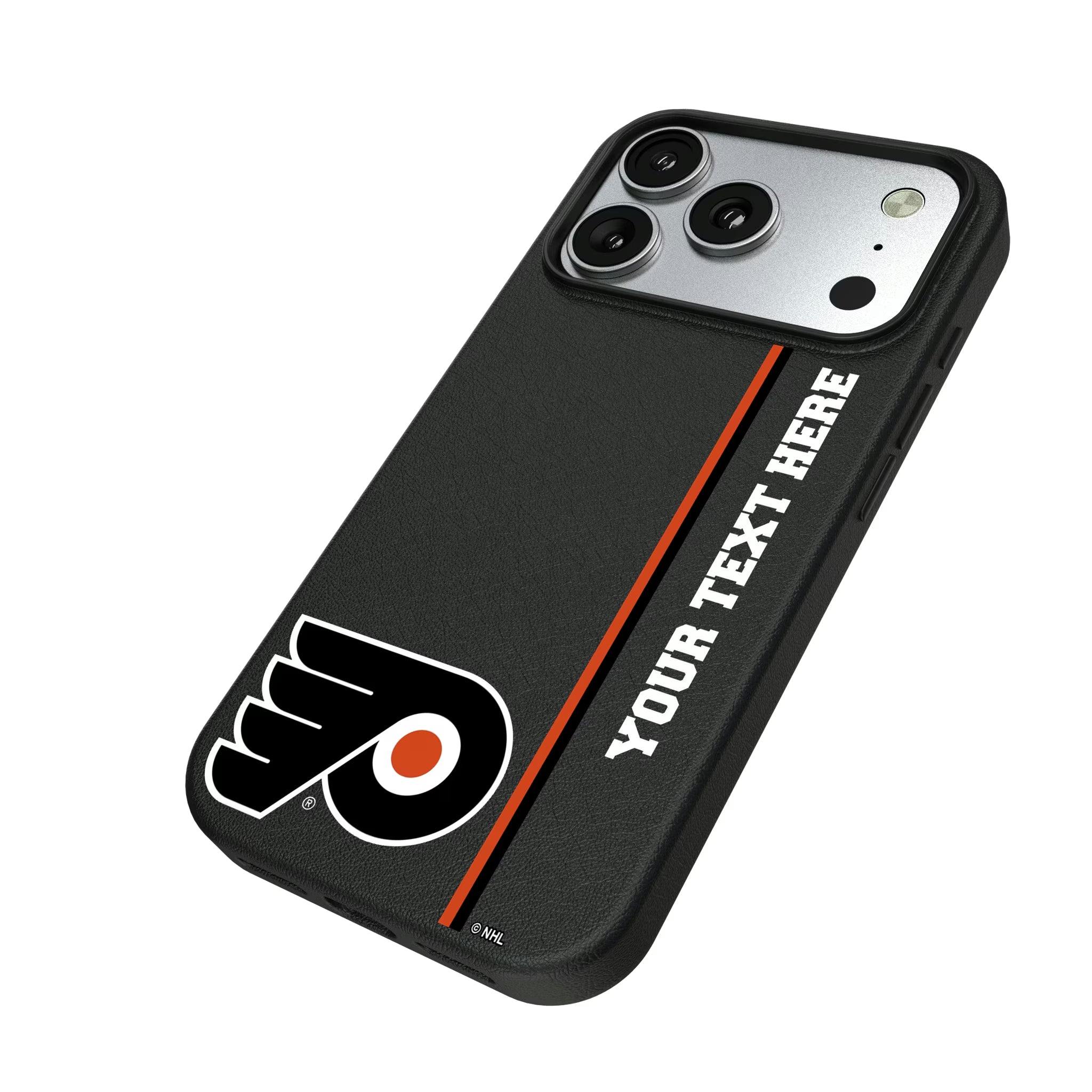 Philadelphia Flyers Personalized Sidebard iPhone MagSafe Compatible Phone Case for Apple iPhone - Isometric View#Device_iPhone 17 Pro