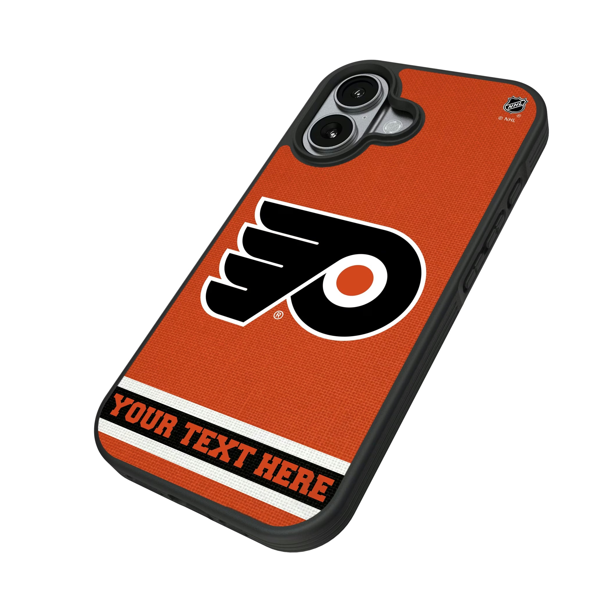Philadelphia Flyers Personalized Stripe iPhone Bump Phone Case for Apple iPhone - Isometric View#Device_iPhone 17