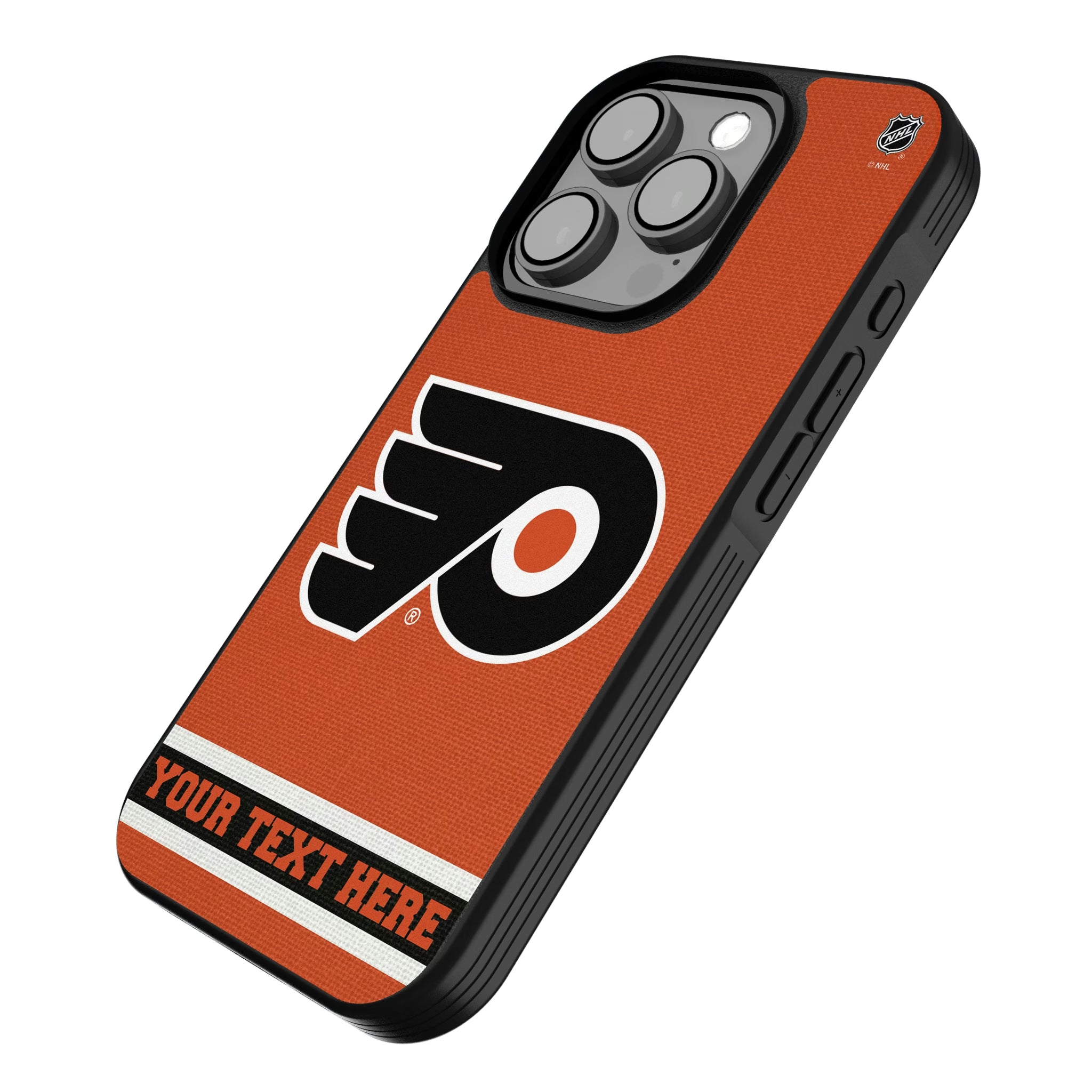 Philadelphia Flyers Personalized Stripe iPhone Bump Phone Case for Apple iPhone - Isometric View