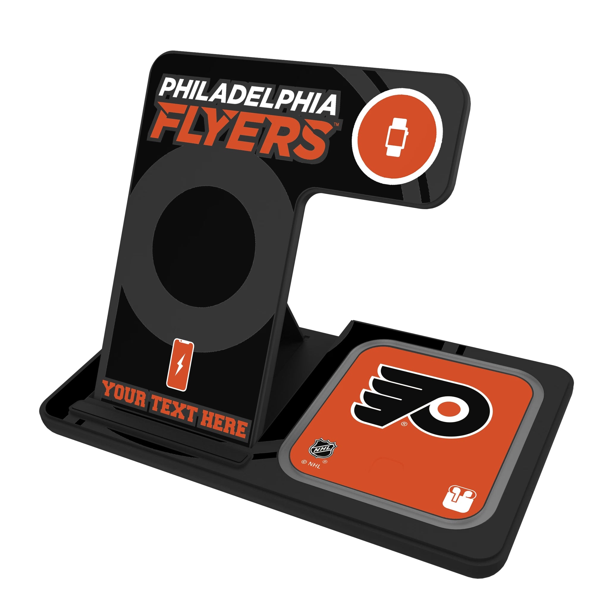 Philadelphia Flyers Personalized Tilt 3 in 1 Charging Station