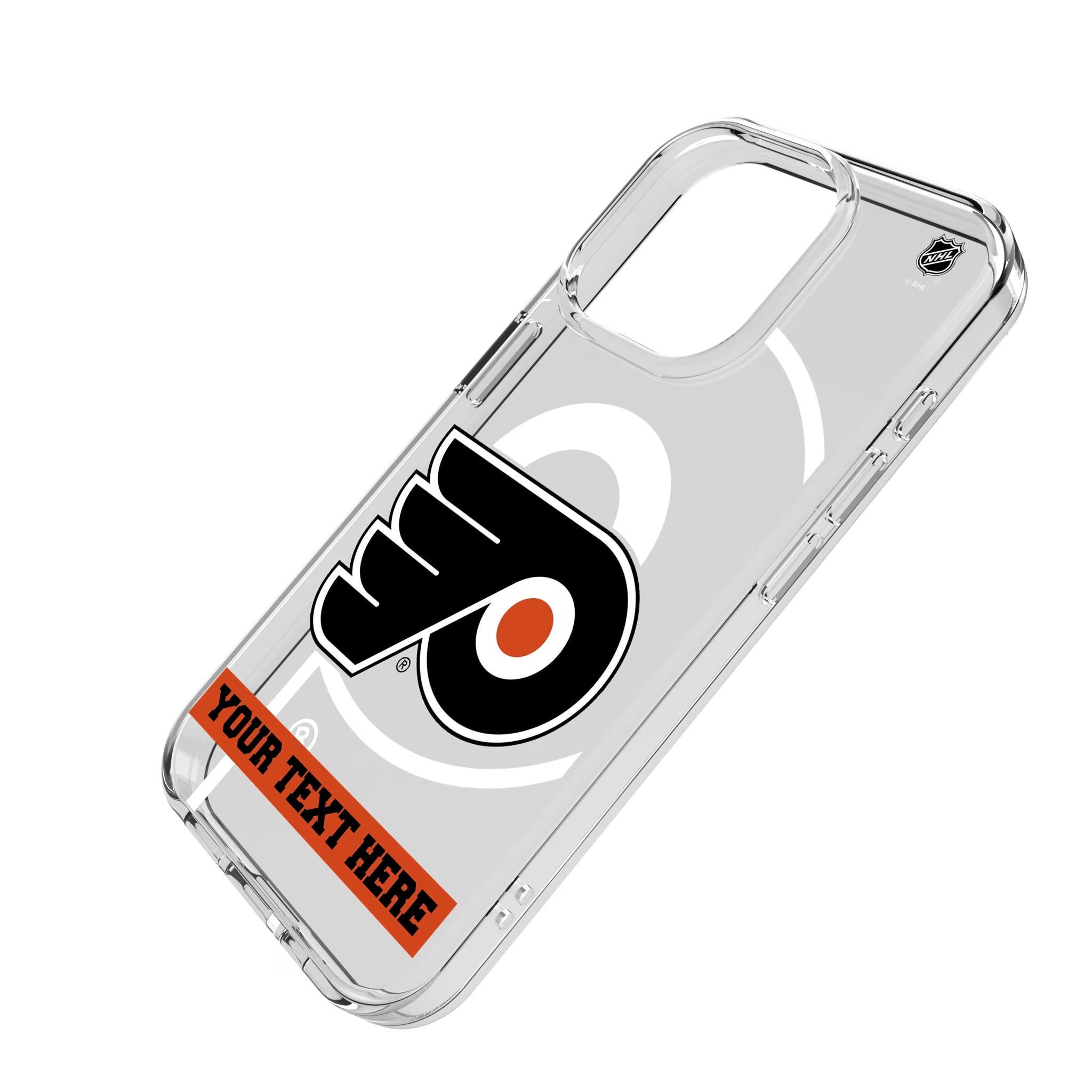 Philadelphia Flyers Personalized Tilt iPhone Clear Phone Case for Apple iPhone - Isometric View