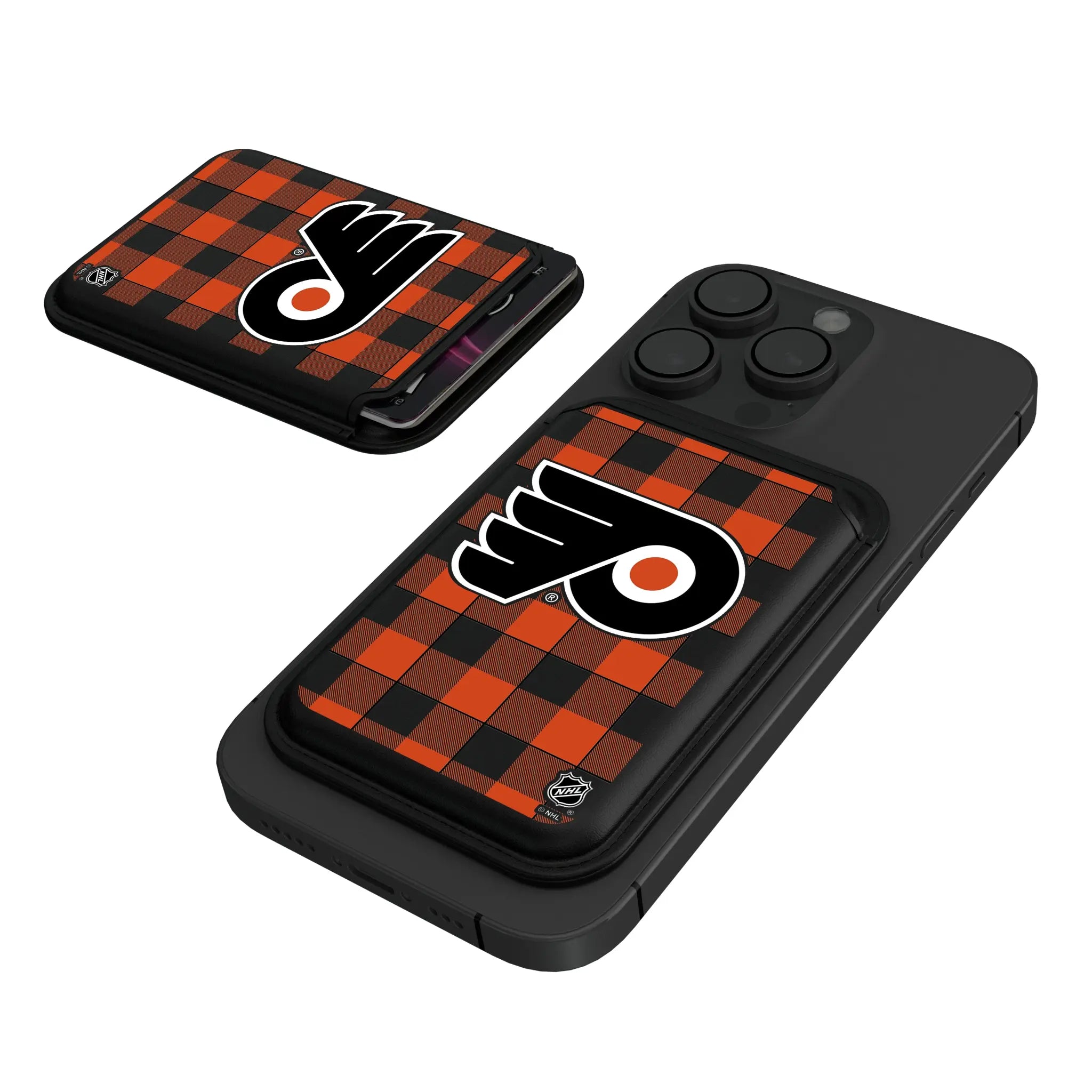 Philadelphia Flyers Plaid Black Magnetic Credit Card Wallet