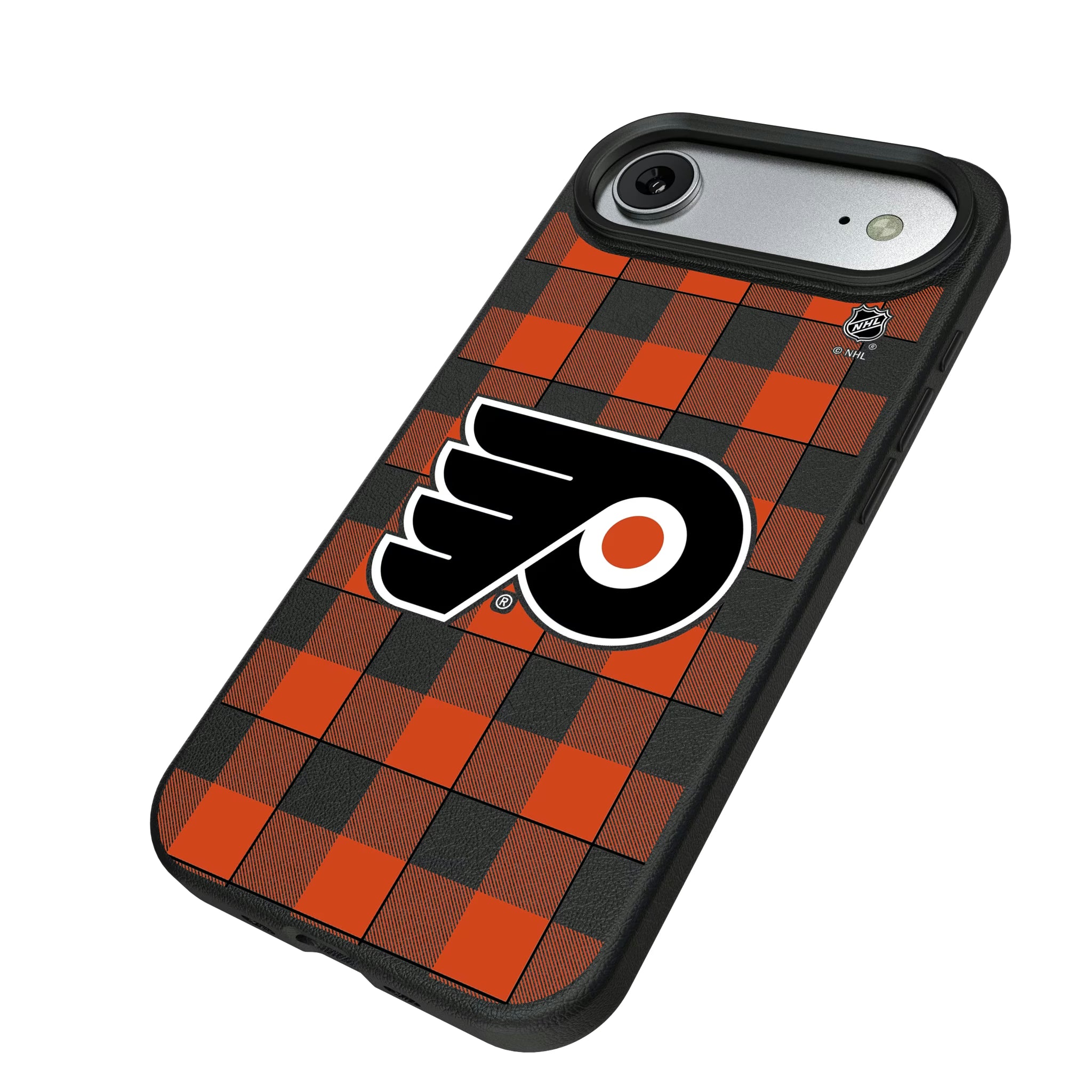 Philadelphia Flyers Plaid iPhone MagSafe Compatible Phone Case for Apple iPhone - Isometric View#Device_iPhone Air