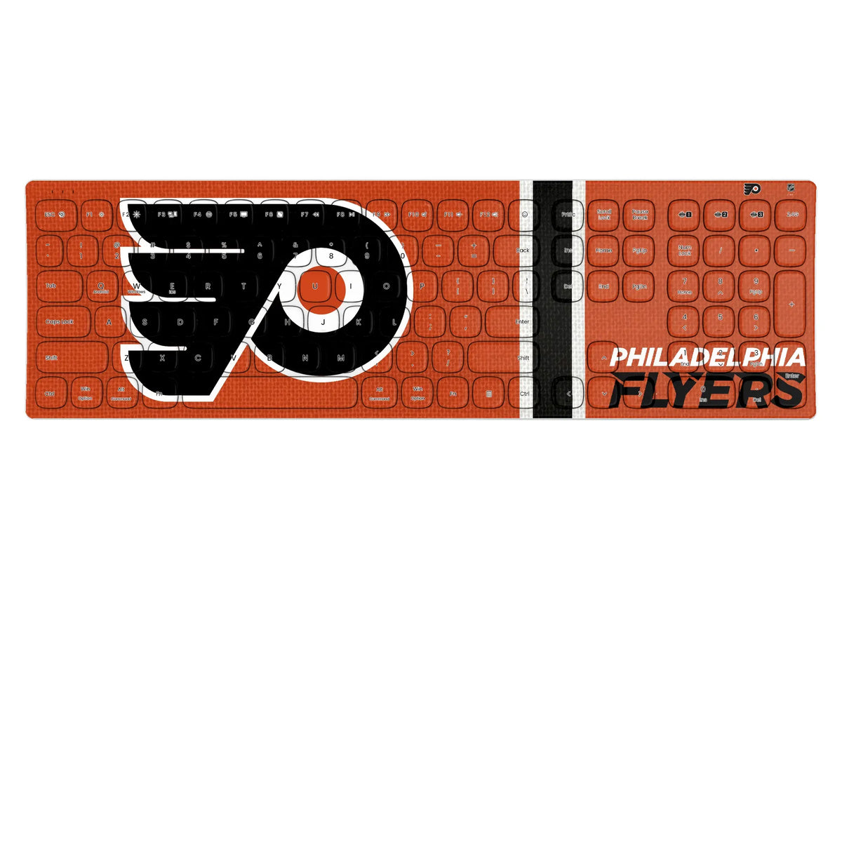 Philadelphia Flyers Stripe KKB605 Curved Wireless Keyboard