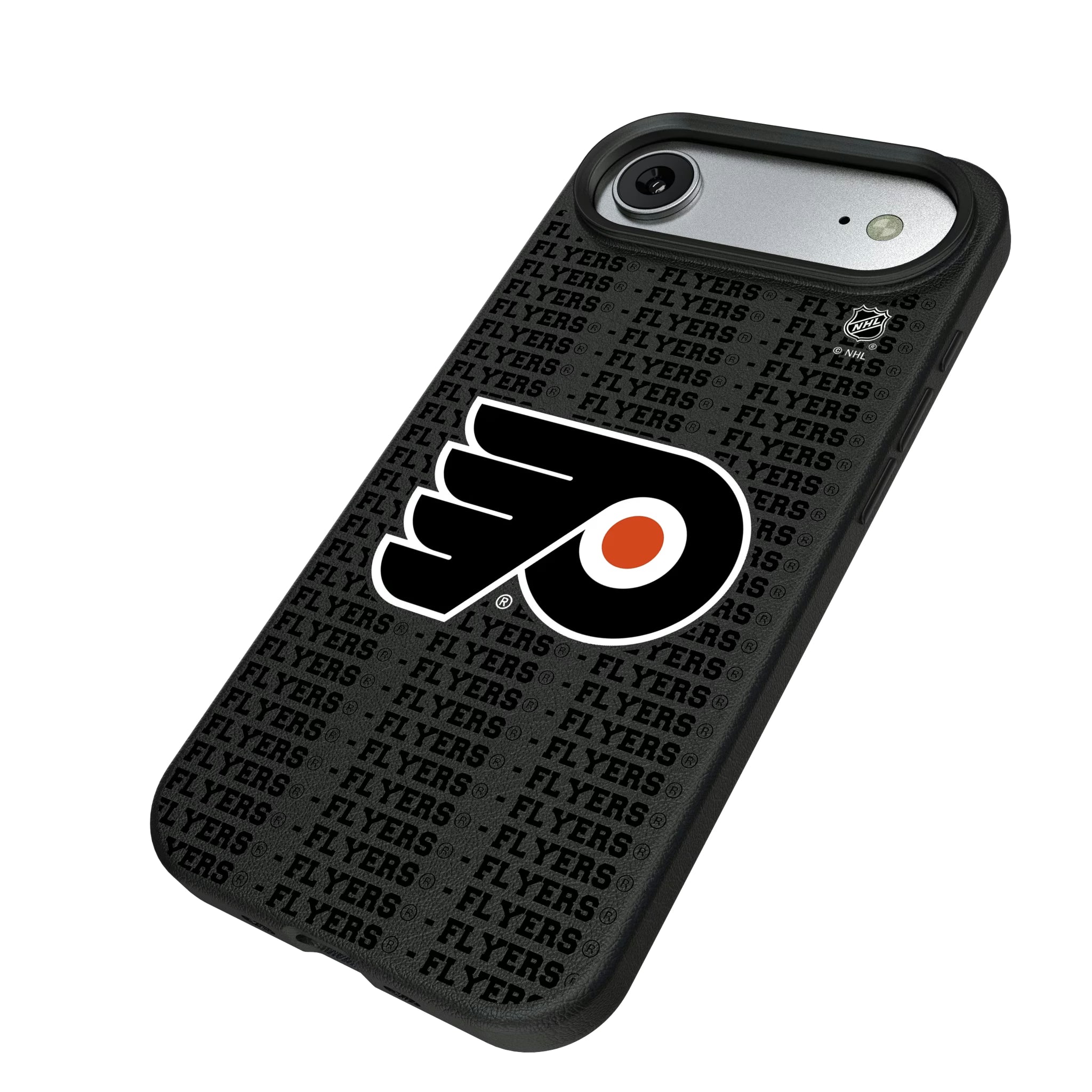 Philadelphia Flyers Text Backdrop iPhone MagSafe Compatible Phone Case for Apple iPhone - Isometric View#Device_iPhone Air