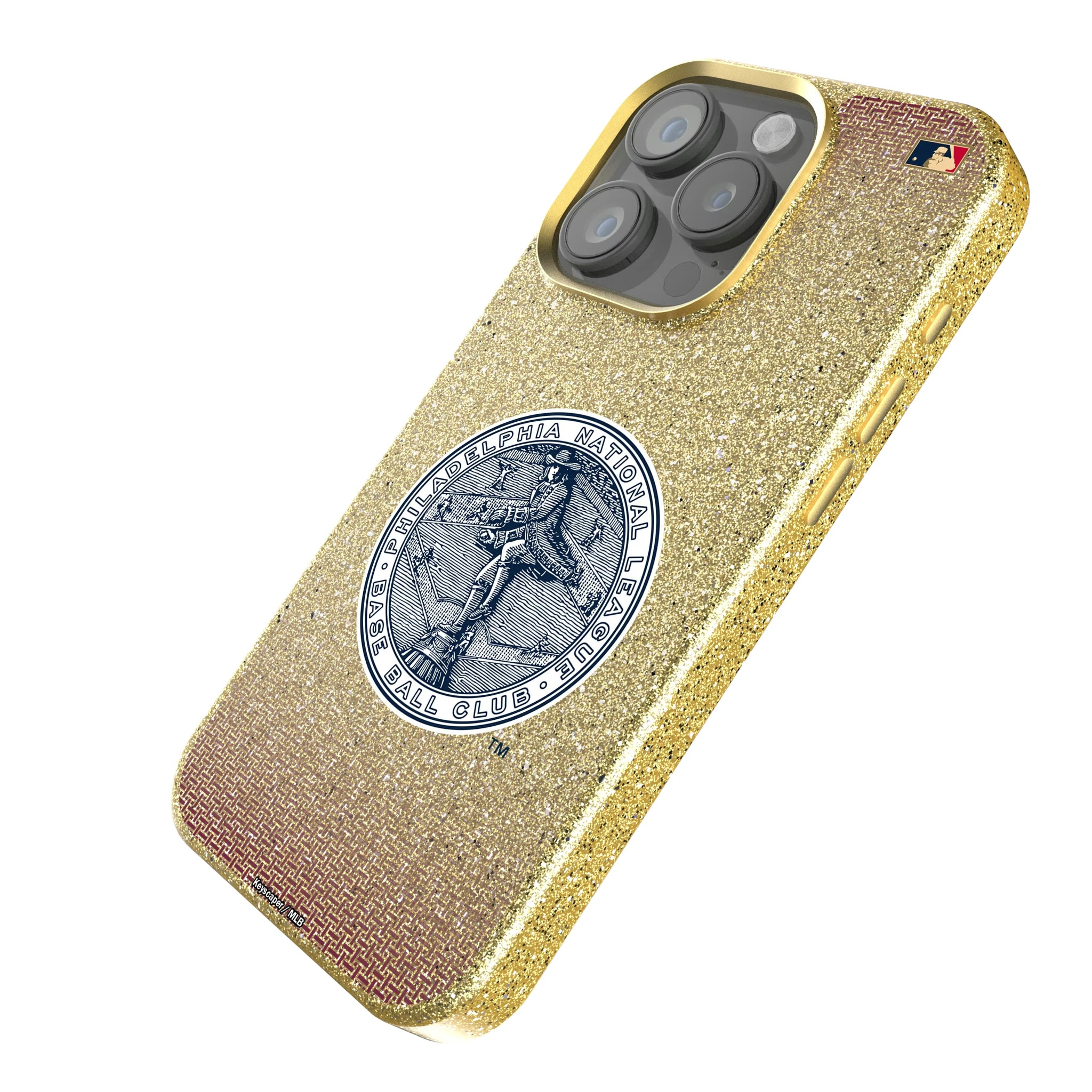 Philadelphia Phillies 1915-1943 - Cooperstown Collection Linen iPhone Bling Phone Case for Apple iPhone - Isometric View