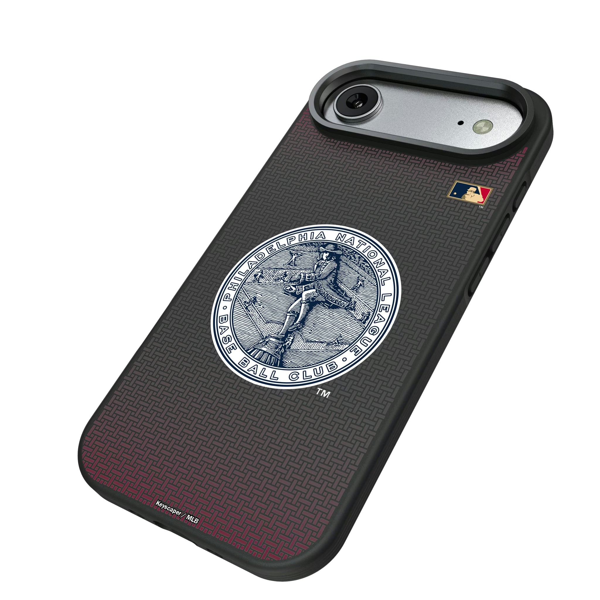 Philadelphia Phillies 1915-1943 - Cooperstown Collection Linen iPhone Bump Phone Case for Apple iPhone - Isometric View#Device_iPhone Air