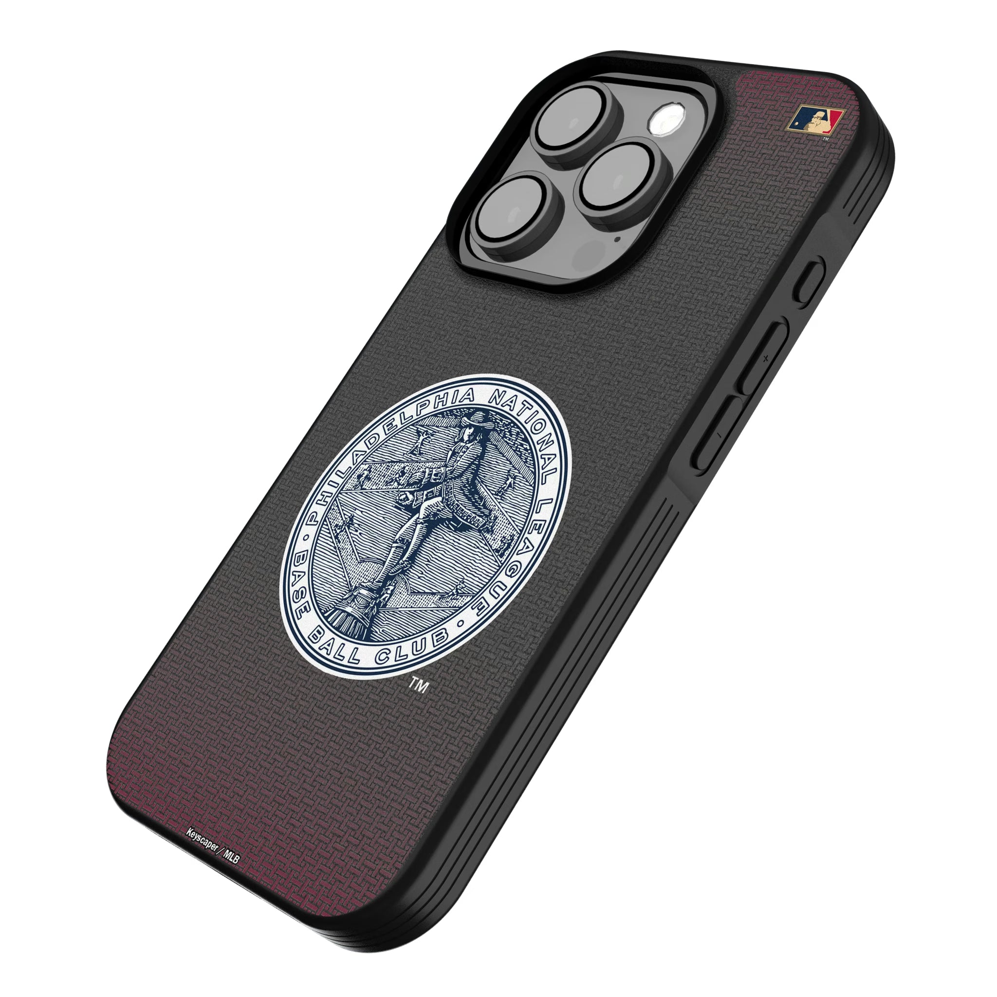 Philadelphia Phillies 1915-1943 - Cooperstown Collection Linen iPhone Bump Phone Case for Apple iPhone - Isometric View
