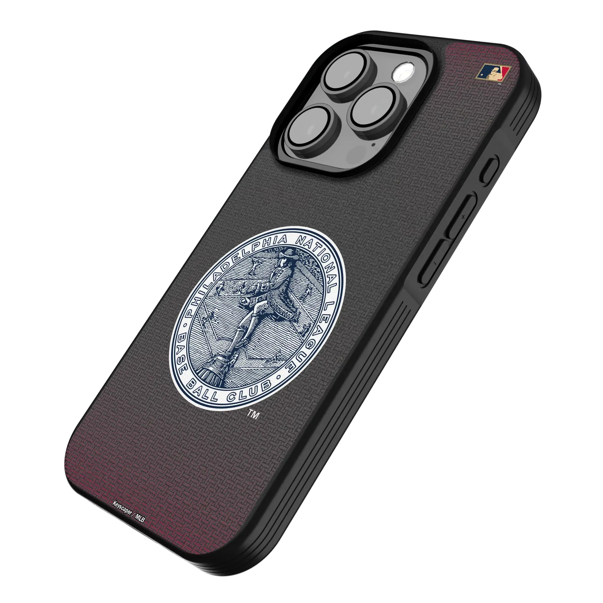 Philadelphia Phillies 1915-1943 - Cooperstown Collection Linen iPhone Bump Phone Case for Apple iPhone - Isometric View