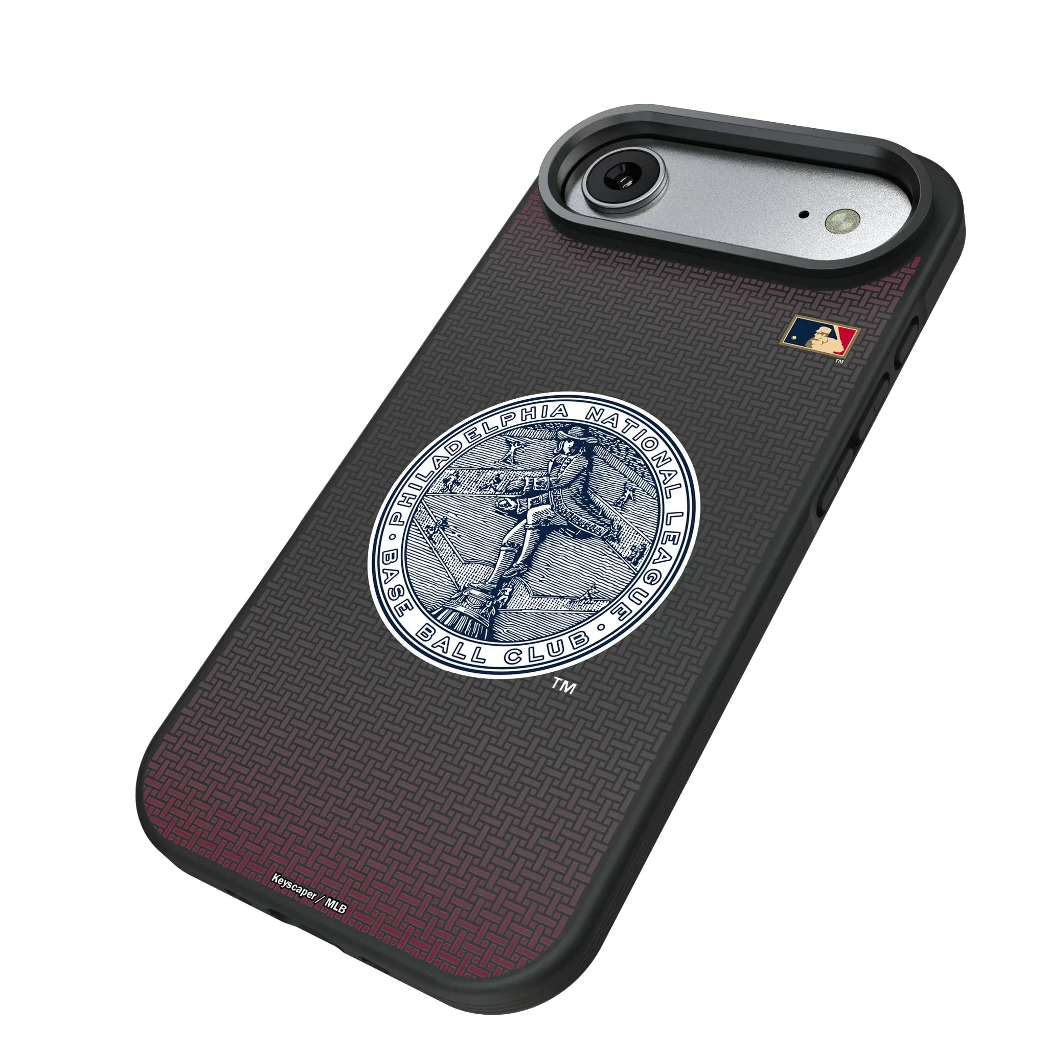 Philadelphia Phillies 1915-1943 - Cooperstown Collection Linen iPhone Bump Phone Case for Apple iPhone - Isometric View#Device_iPhone Air