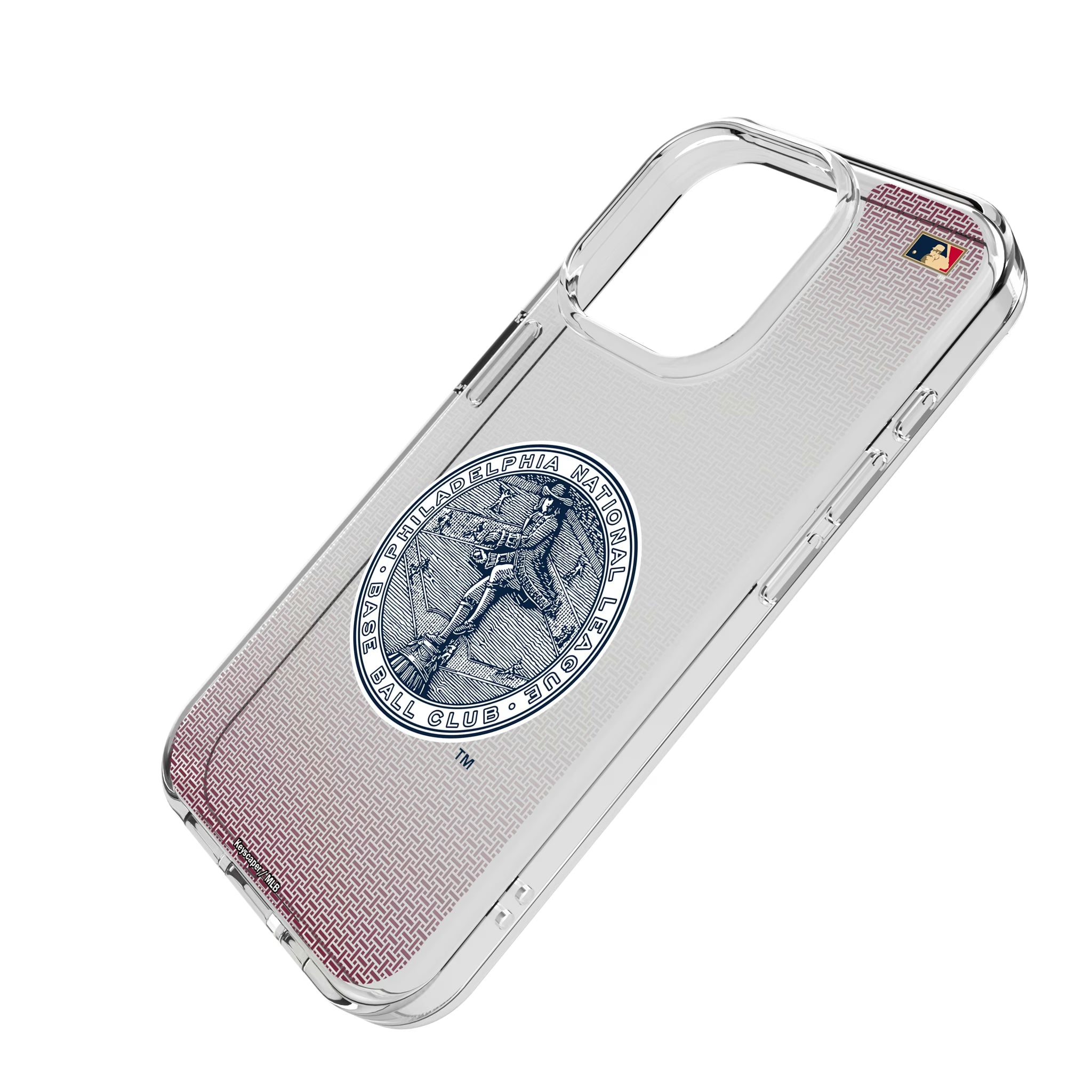 Philadelphia Phillies 1915-1943 - Cooperstown Collection Linen iPhone Clear Phone Case for Apple iPhone - Isometric View