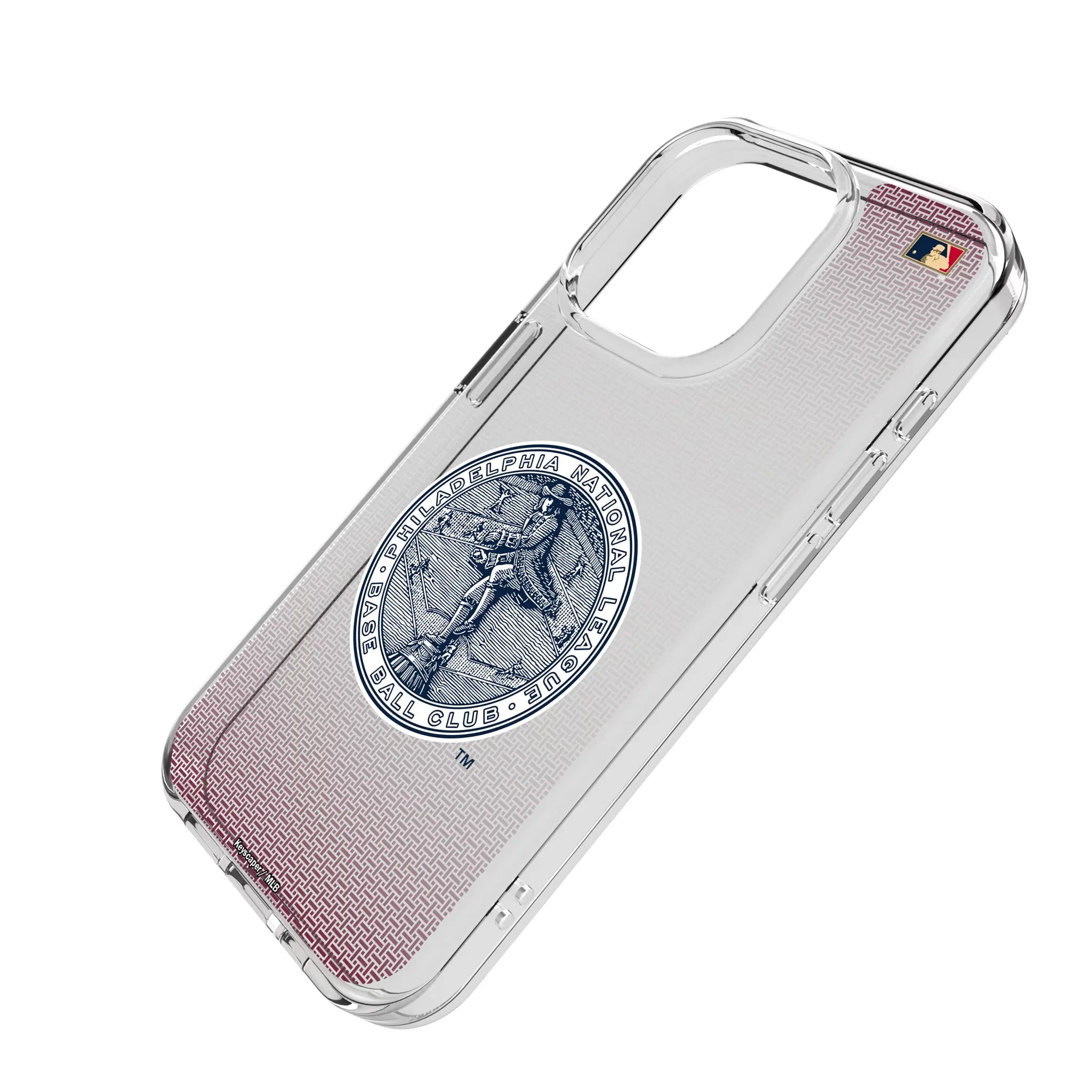 Philadelphia Phillies 1915-1943 - Cooperstown Collection Linen iPhone Clear Phone Case for Apple iPhone - Isometric View
